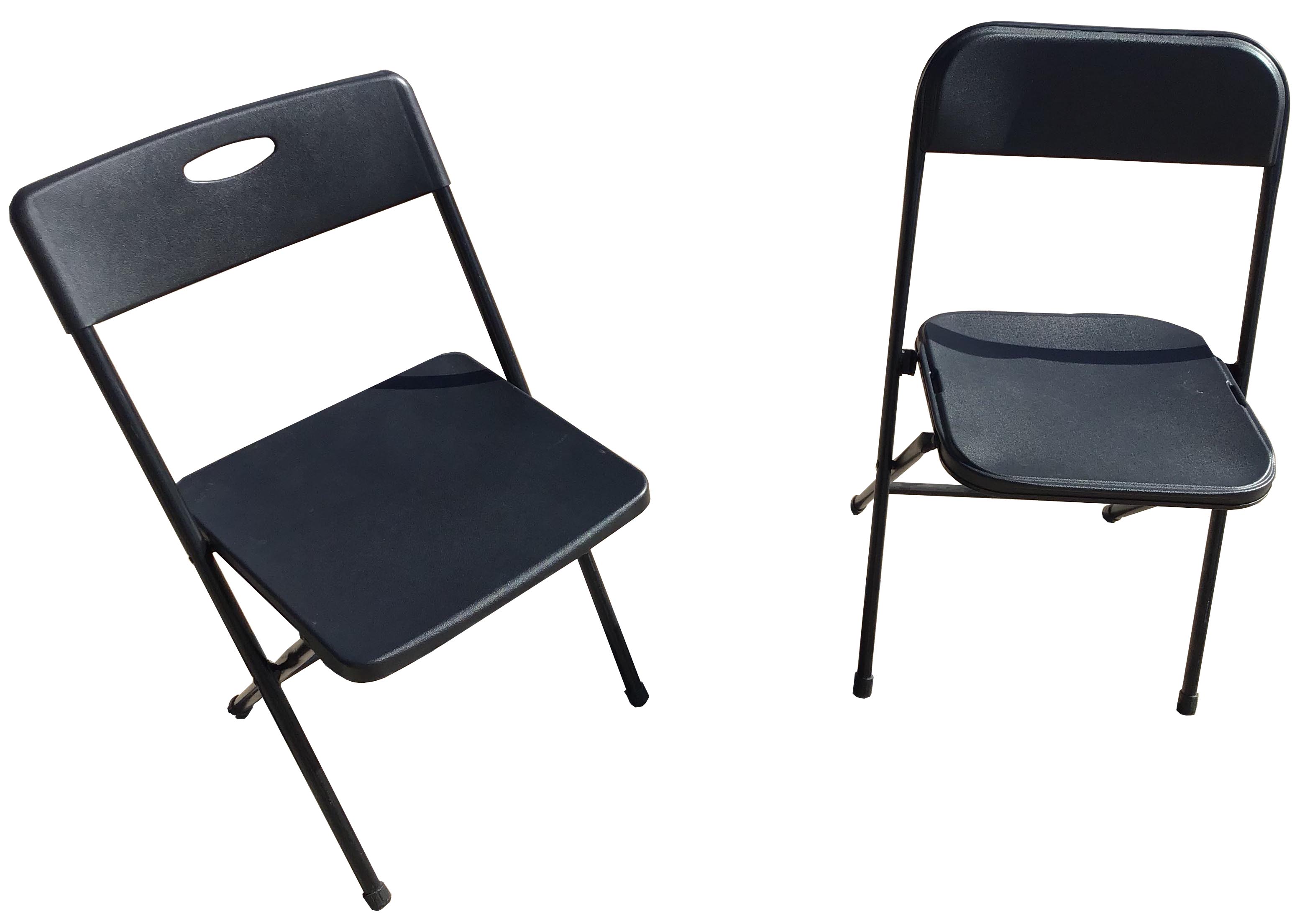 folding chairs (plastic, black)