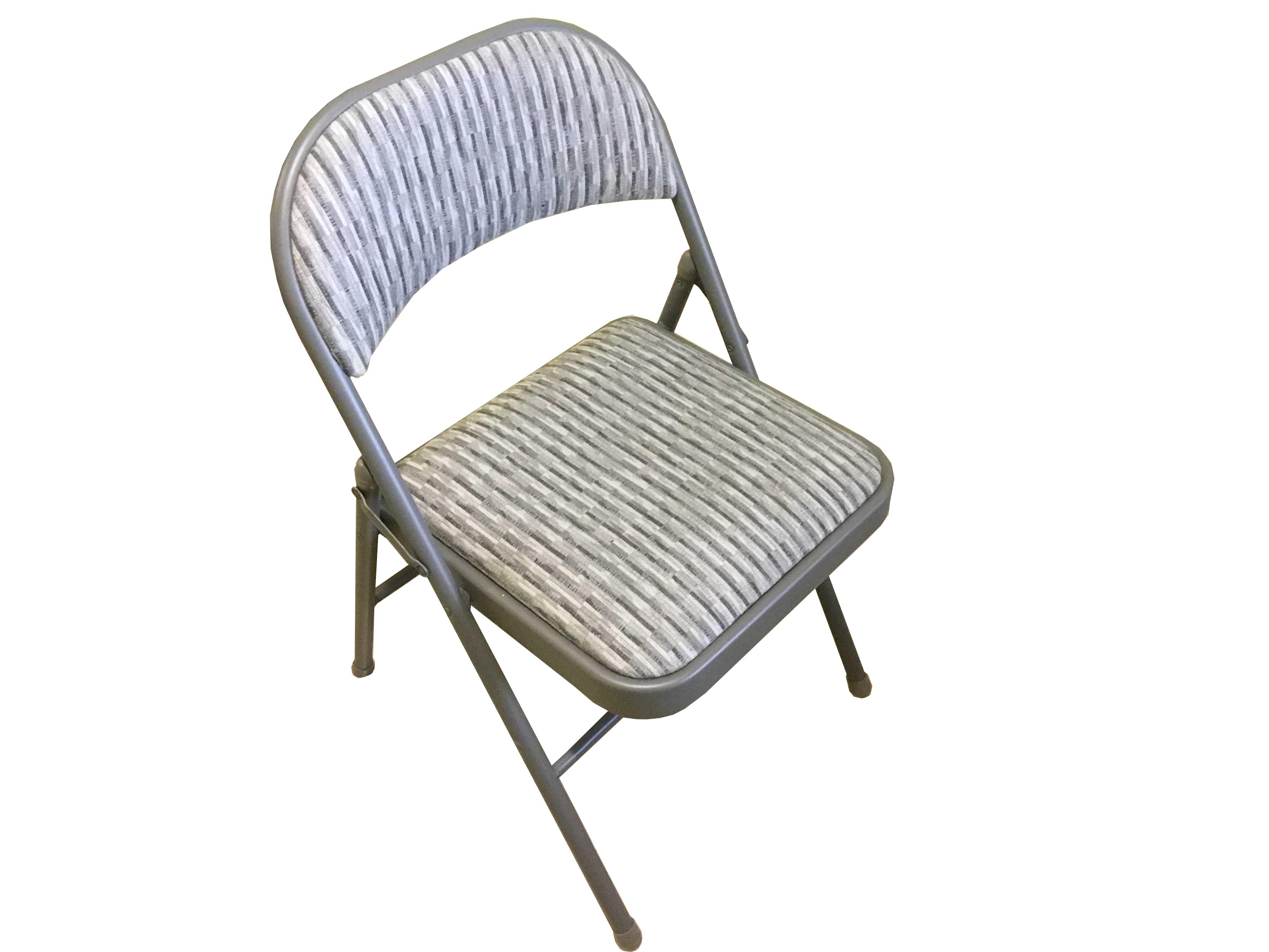 folding chairs (steel, gray, padded)