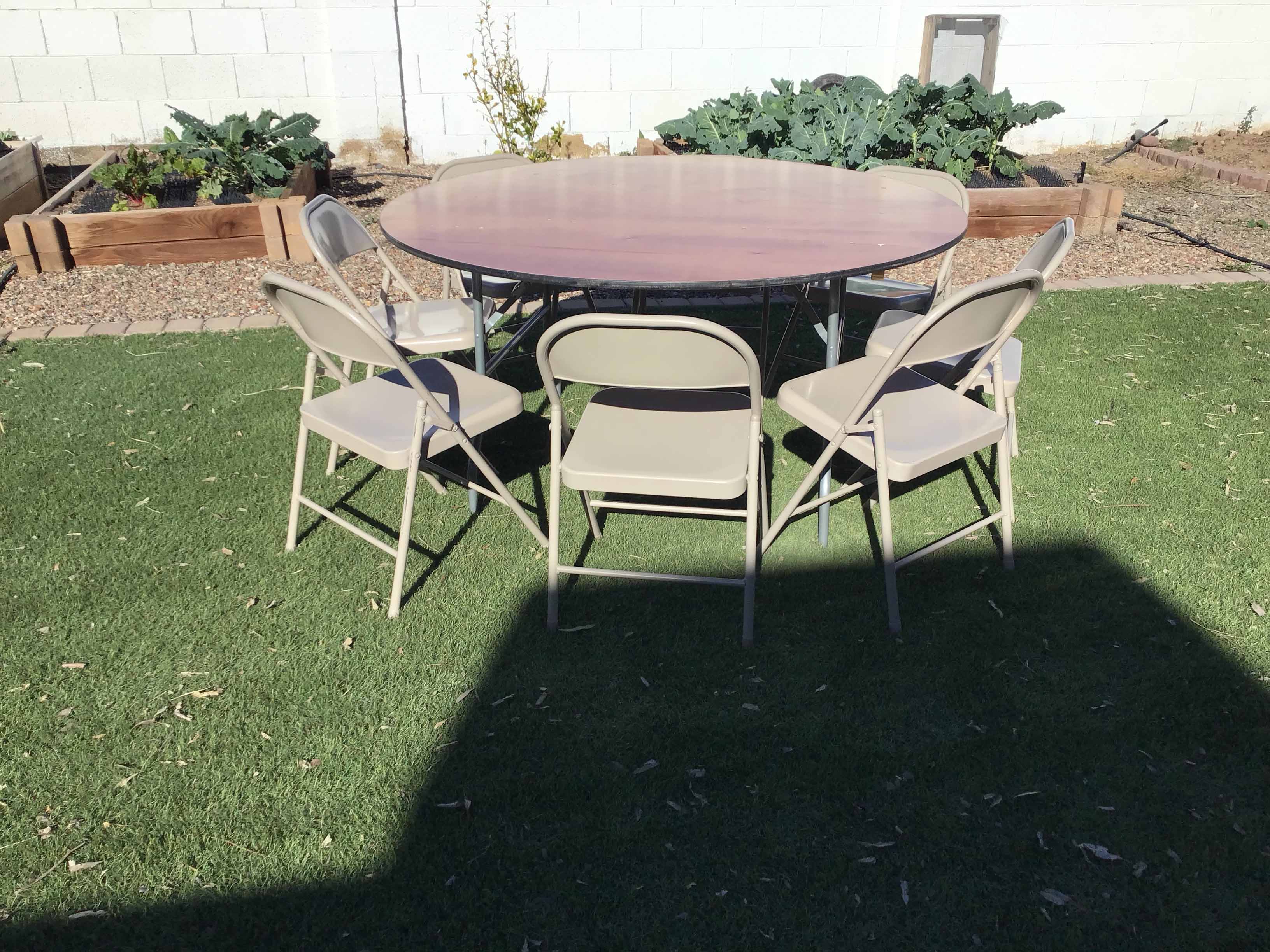5 foot round tables (wood top)