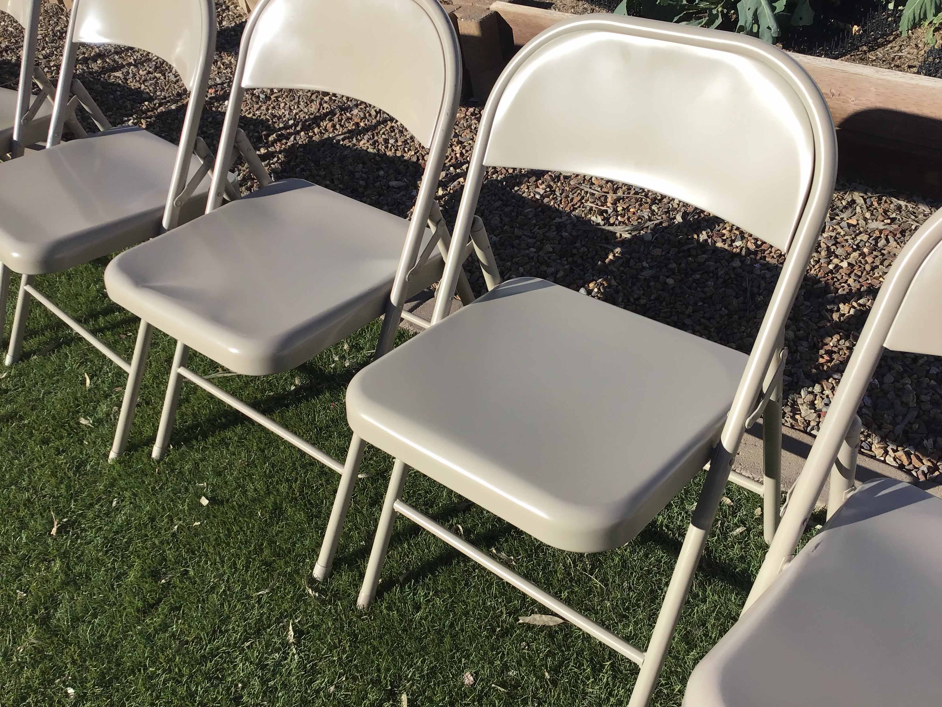 folding chairs (steel, beige)