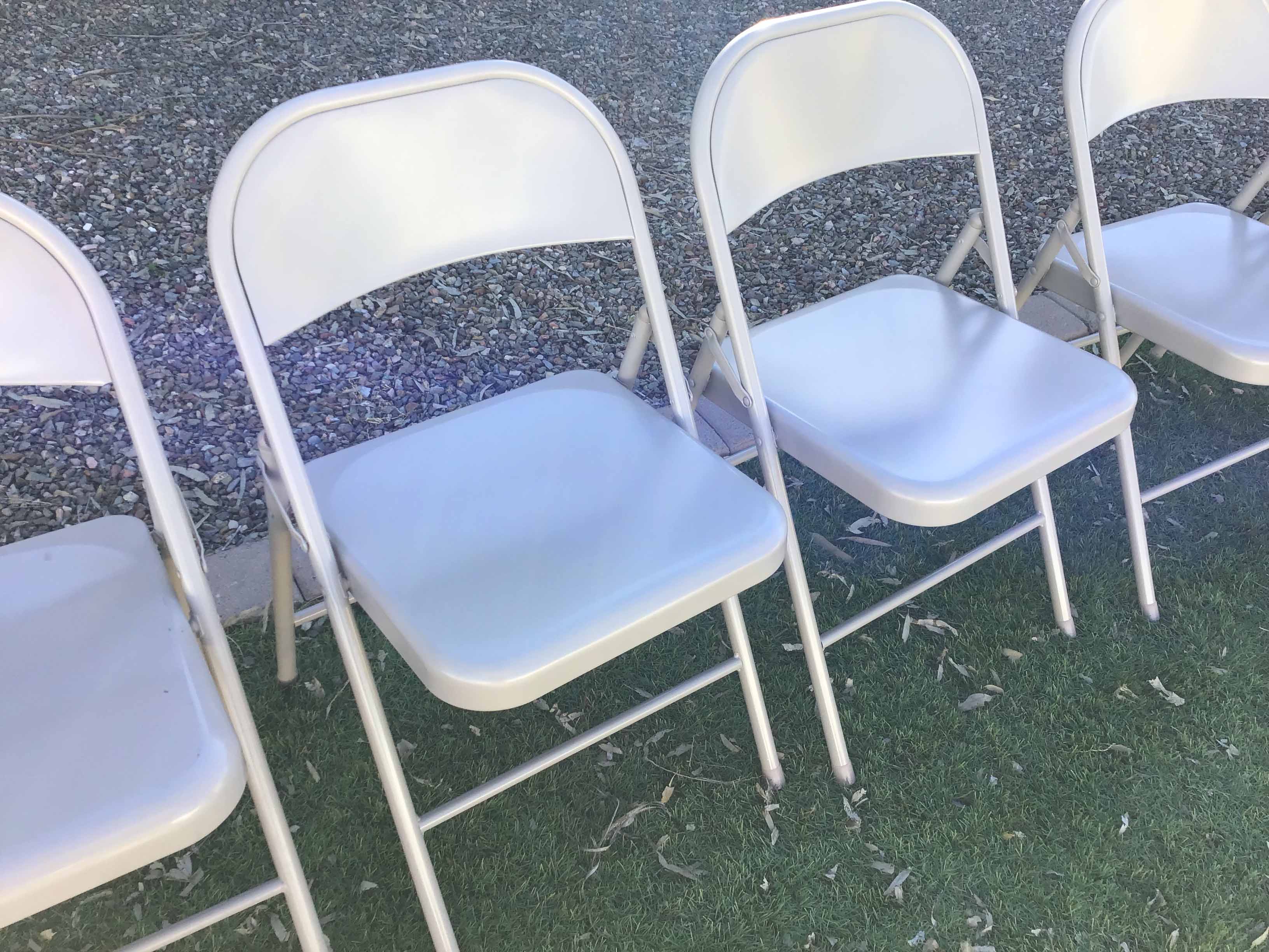 folding chairs (steel, beige)