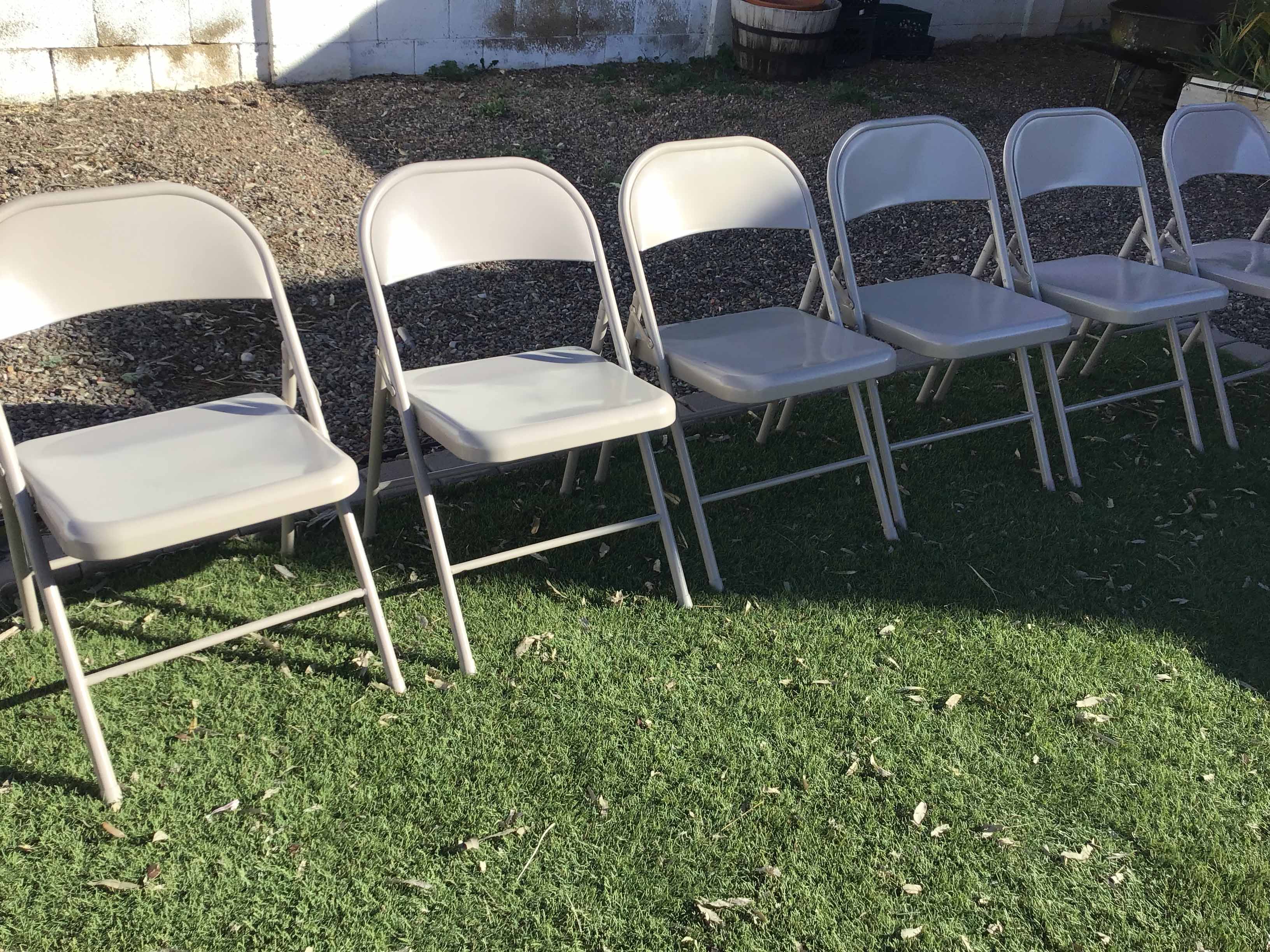 folding chairs (steel, beige)