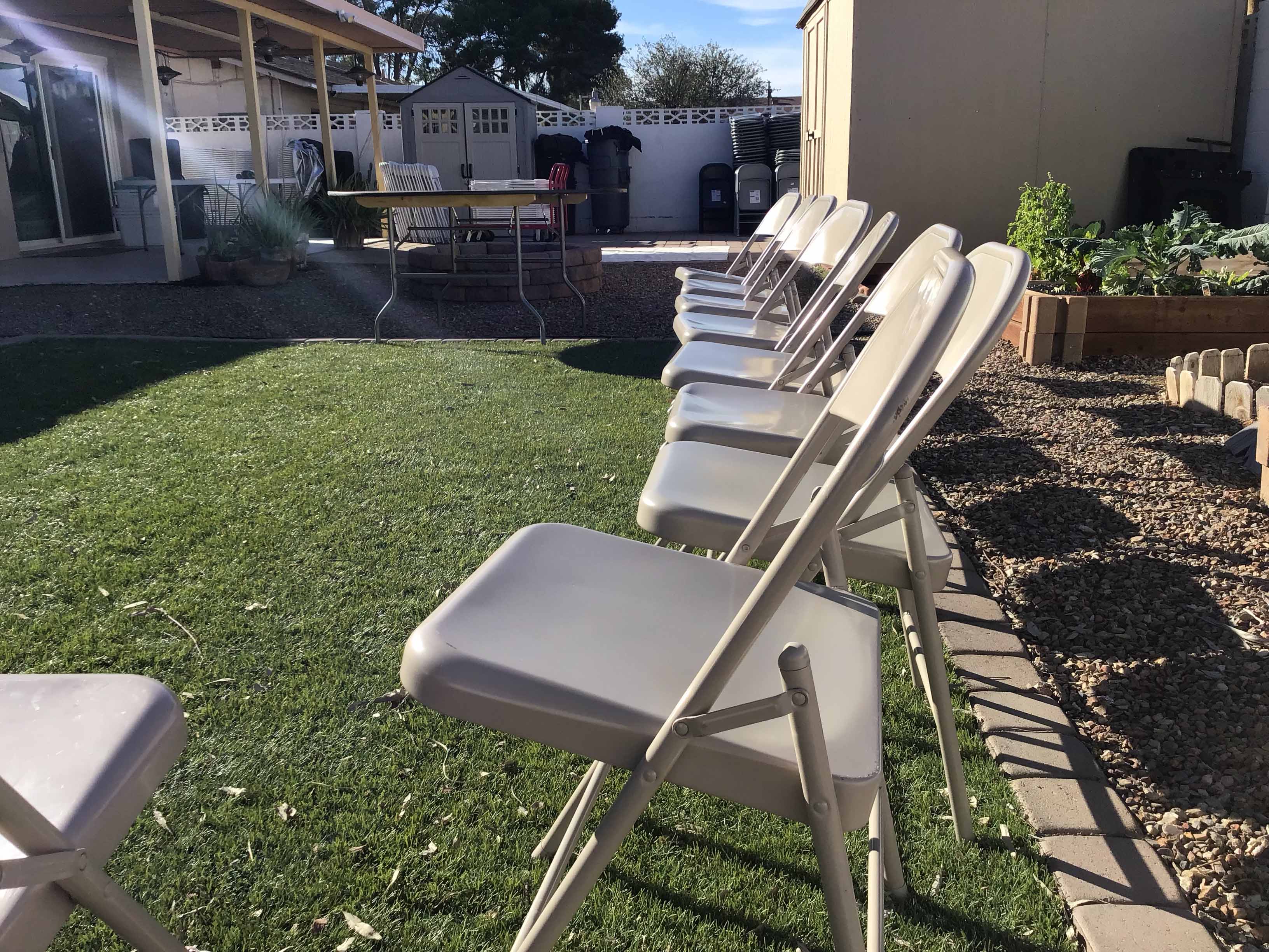 folding chairs (steel, beige)