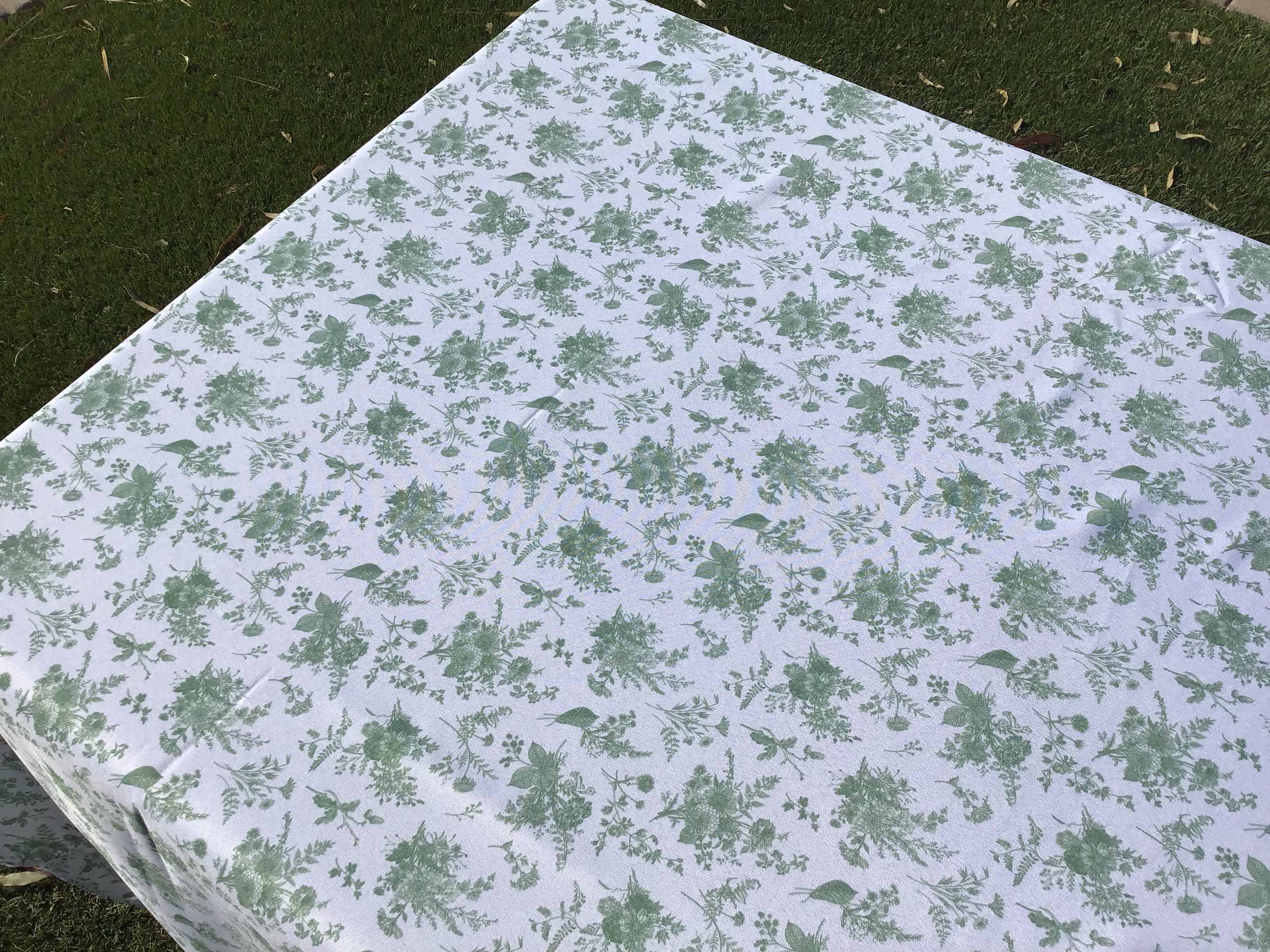 rectangle tablecloths (dusty sage green floral print) - 60 x 102