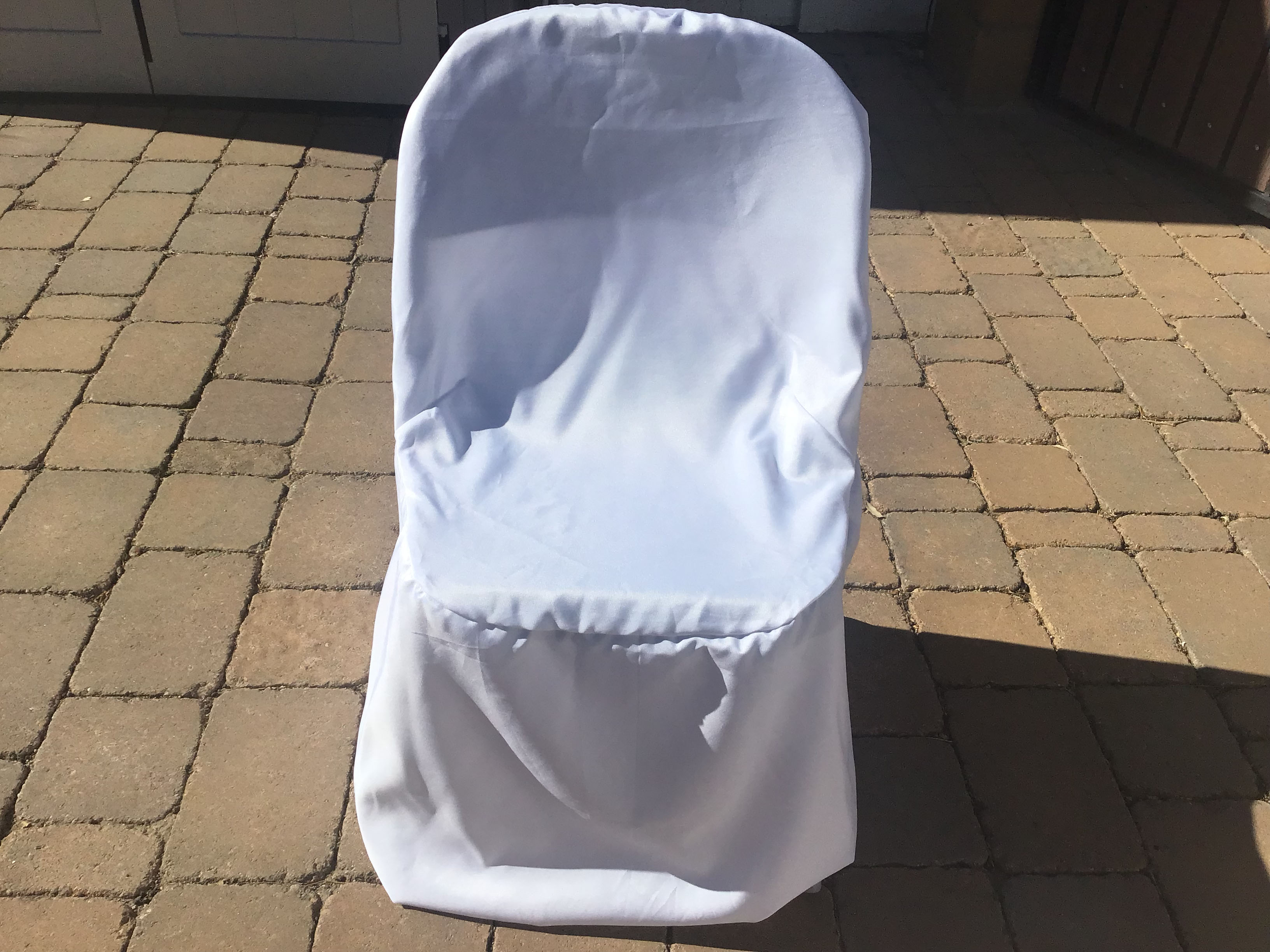 slip-on folding chair covers (polyester, white)
