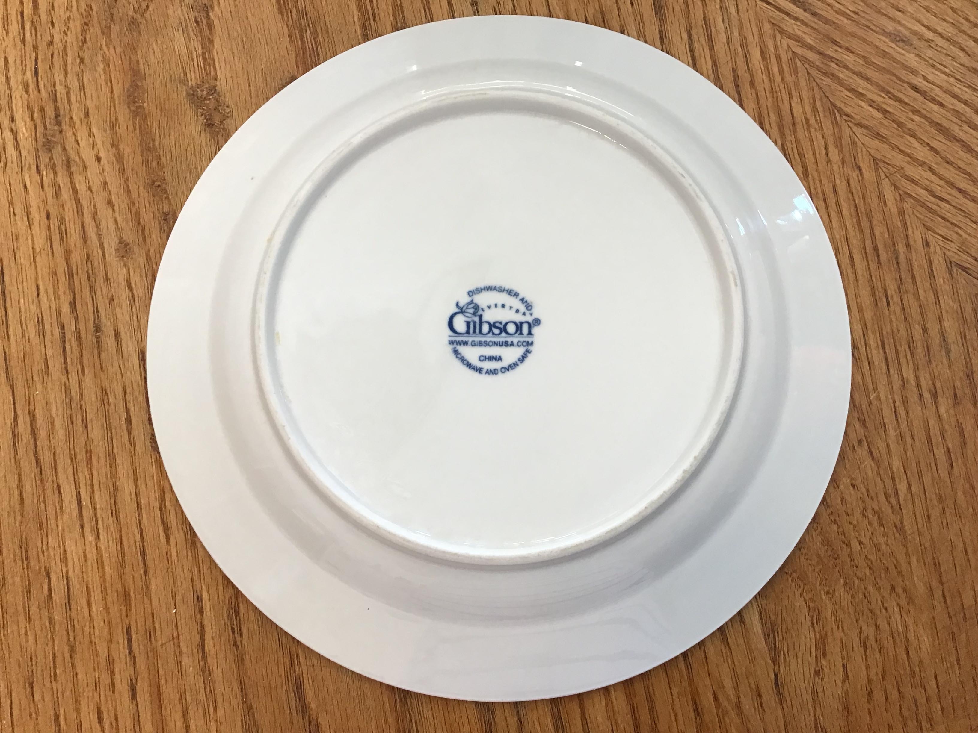 salad plates - ceramic (white, Gibson) - 9