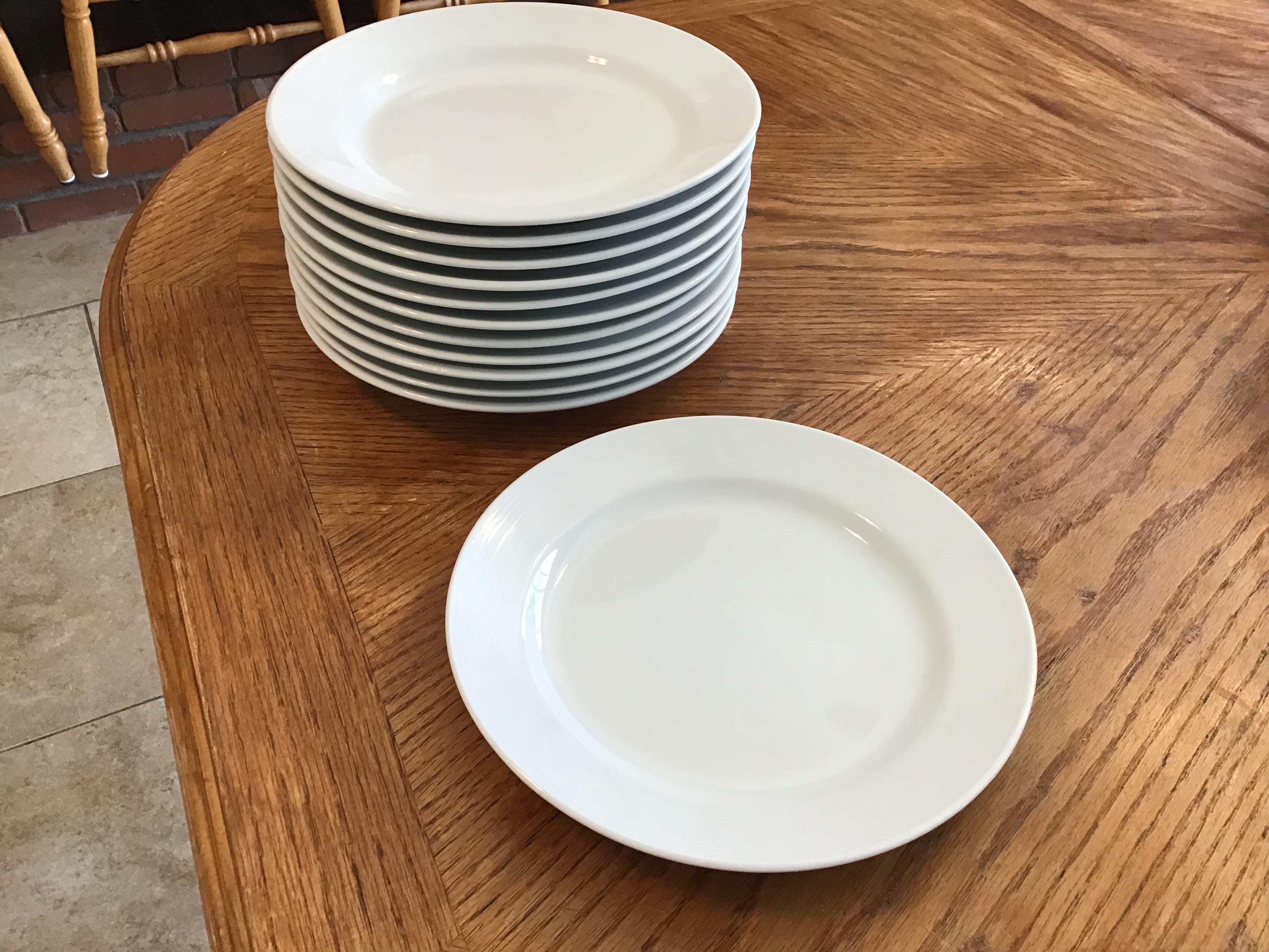 salad plates - ceramic (white, Gibson) - 9