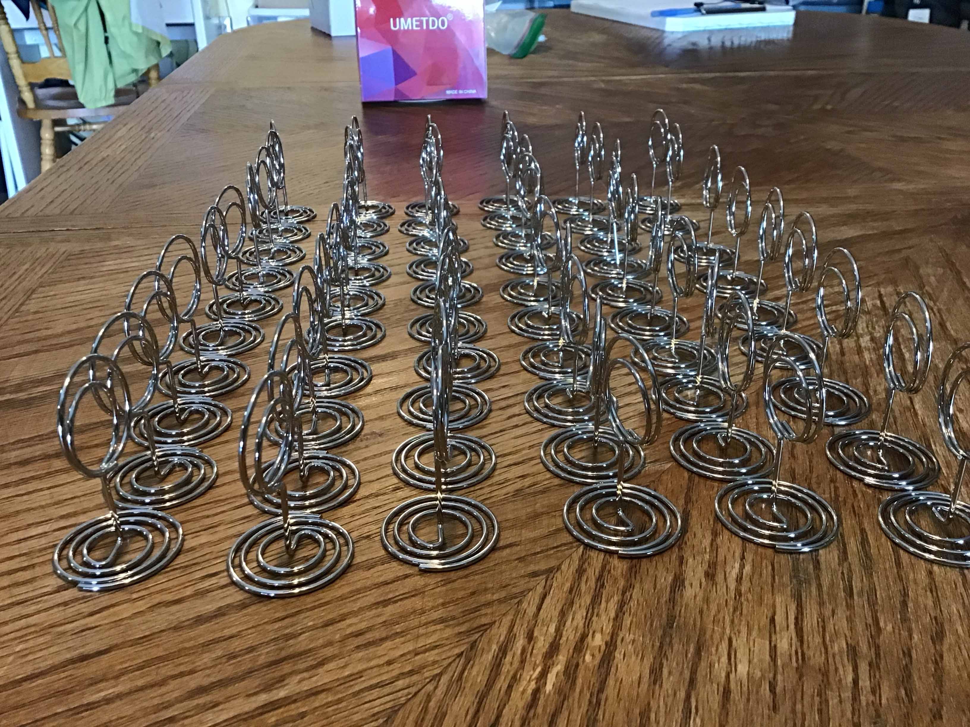 table top card/sign holders (silver metal)