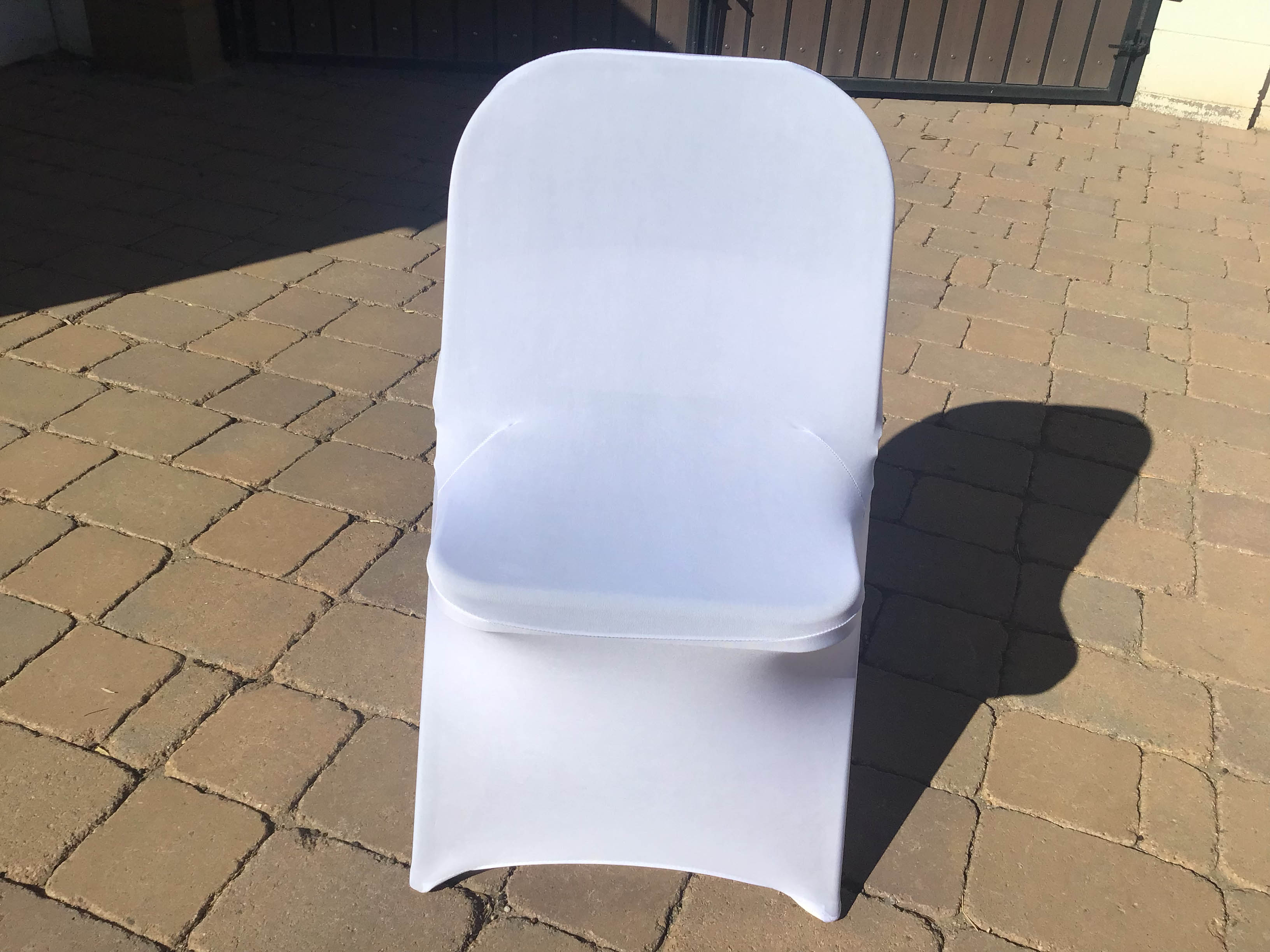 spandex stretch-fitted slip-on chair covers (white)