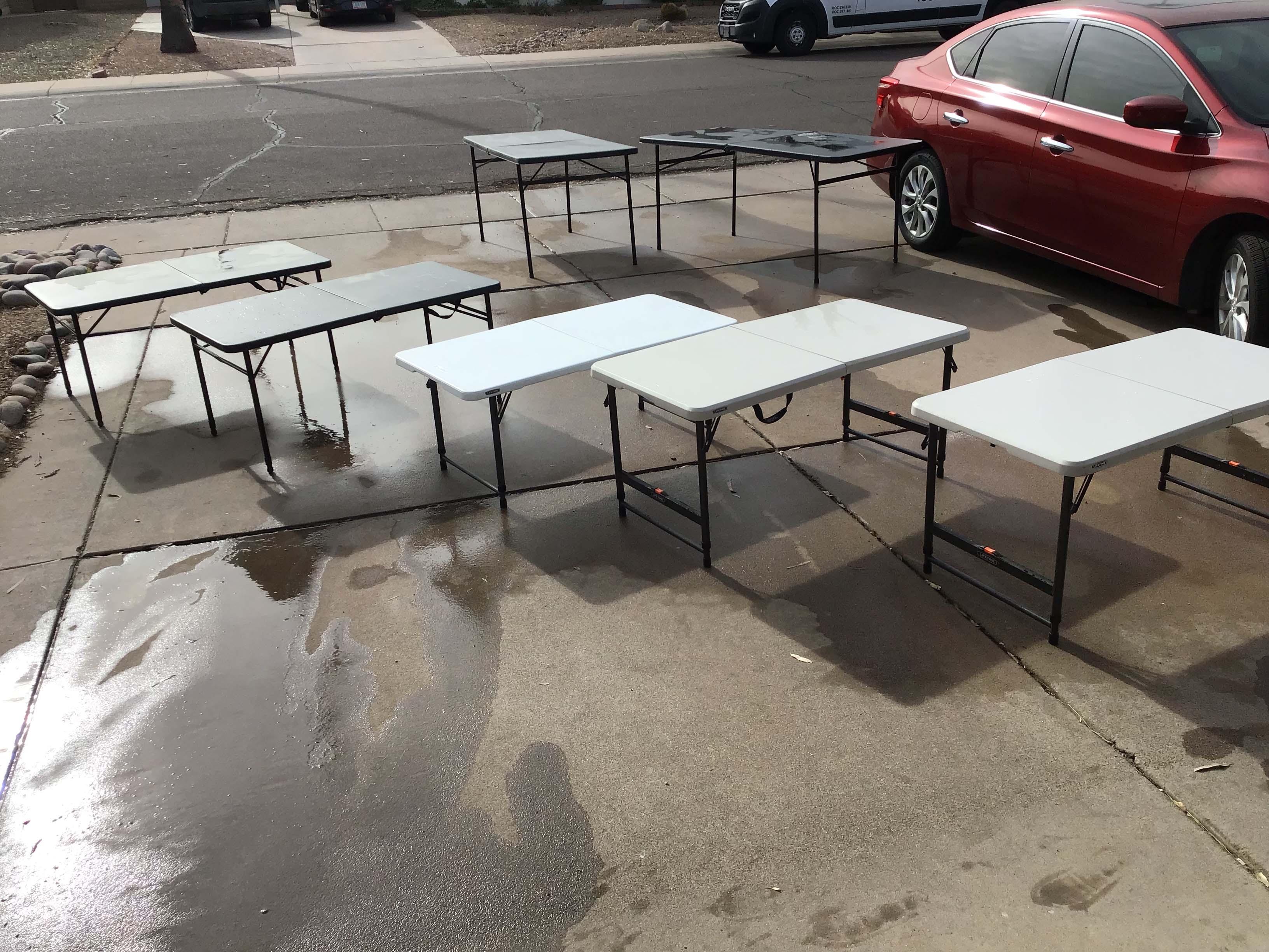 4 foot rectangle tables (adjustable heights)