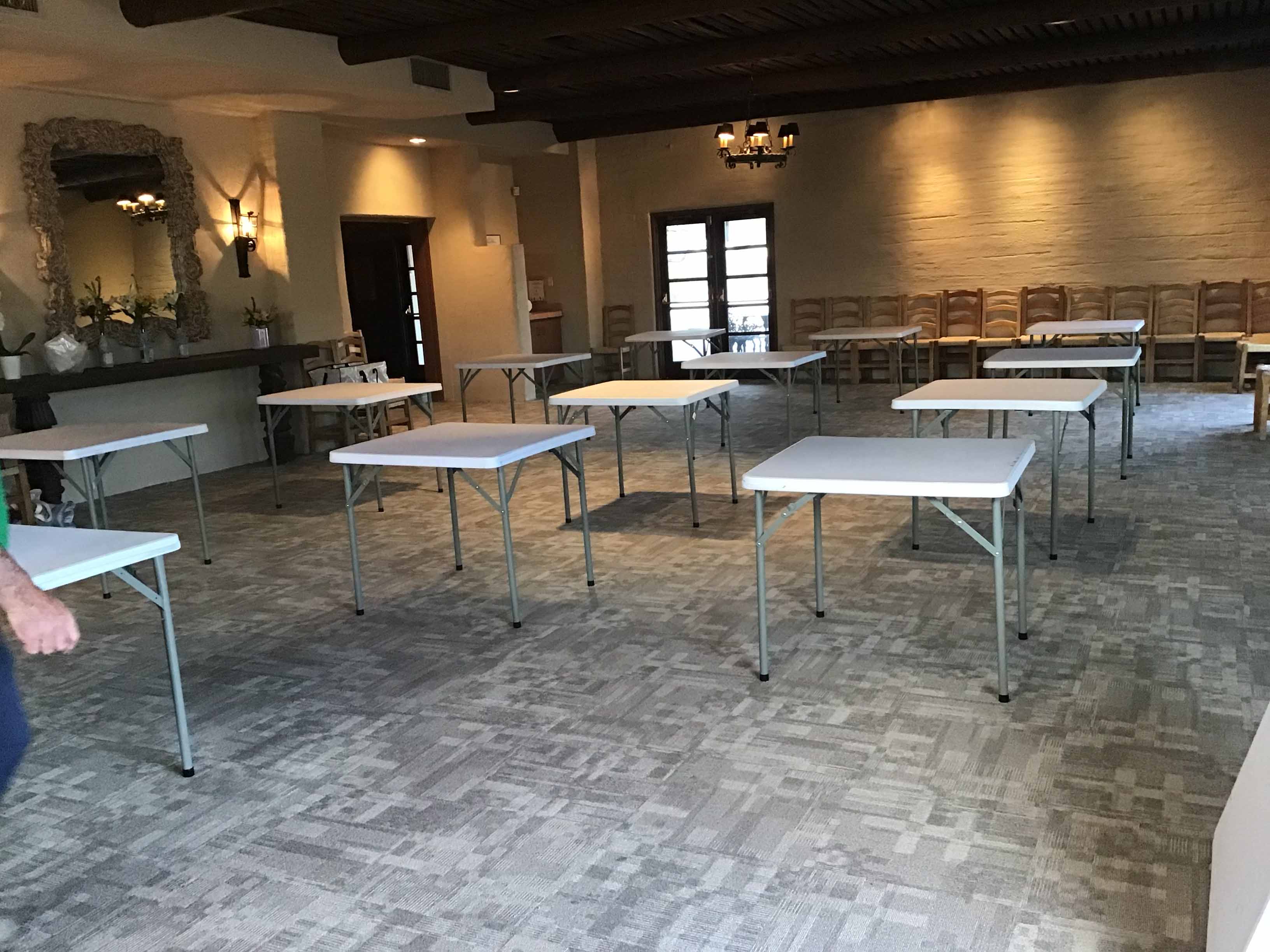 34 inch square tables