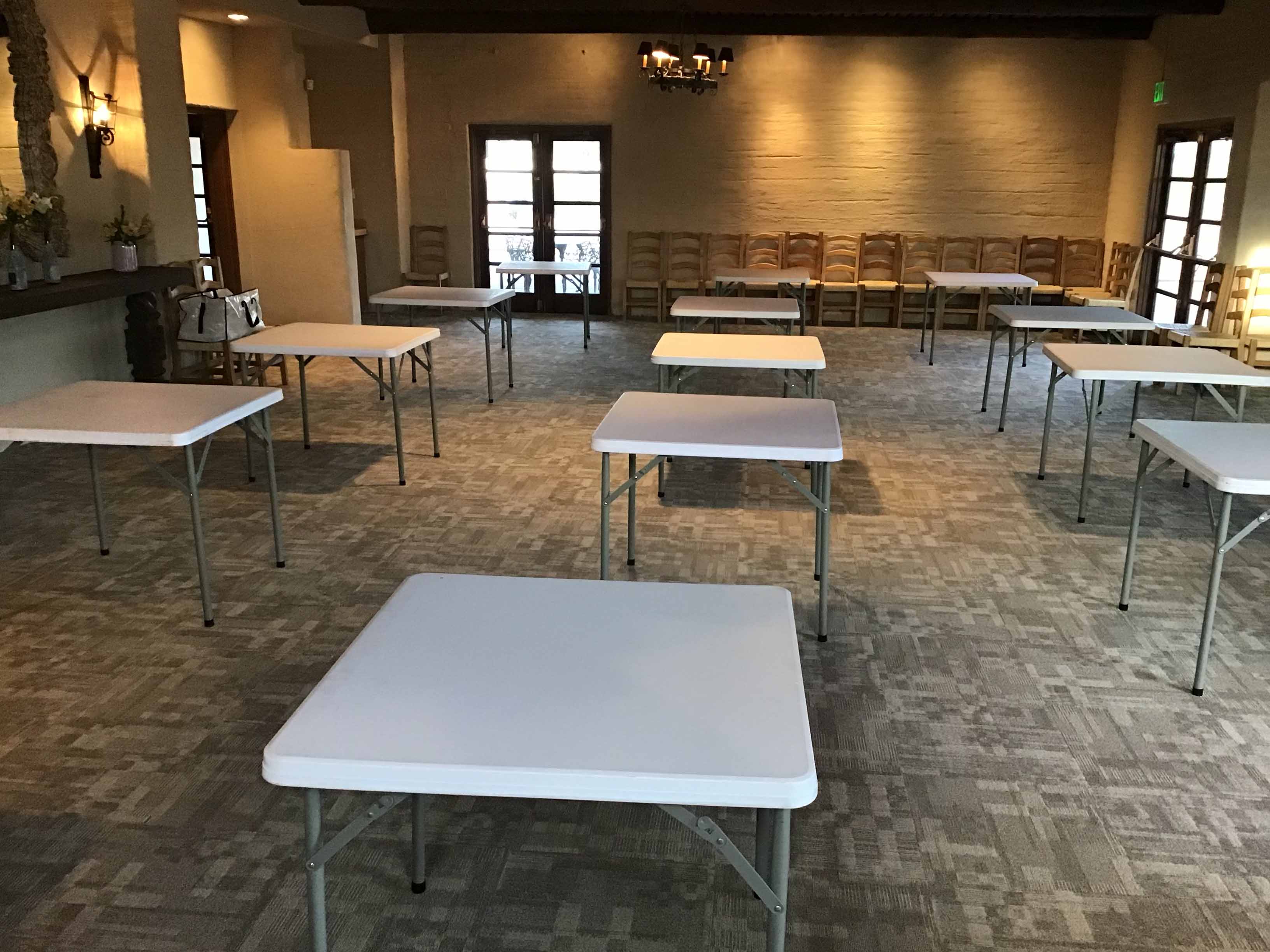 34 inch square tables