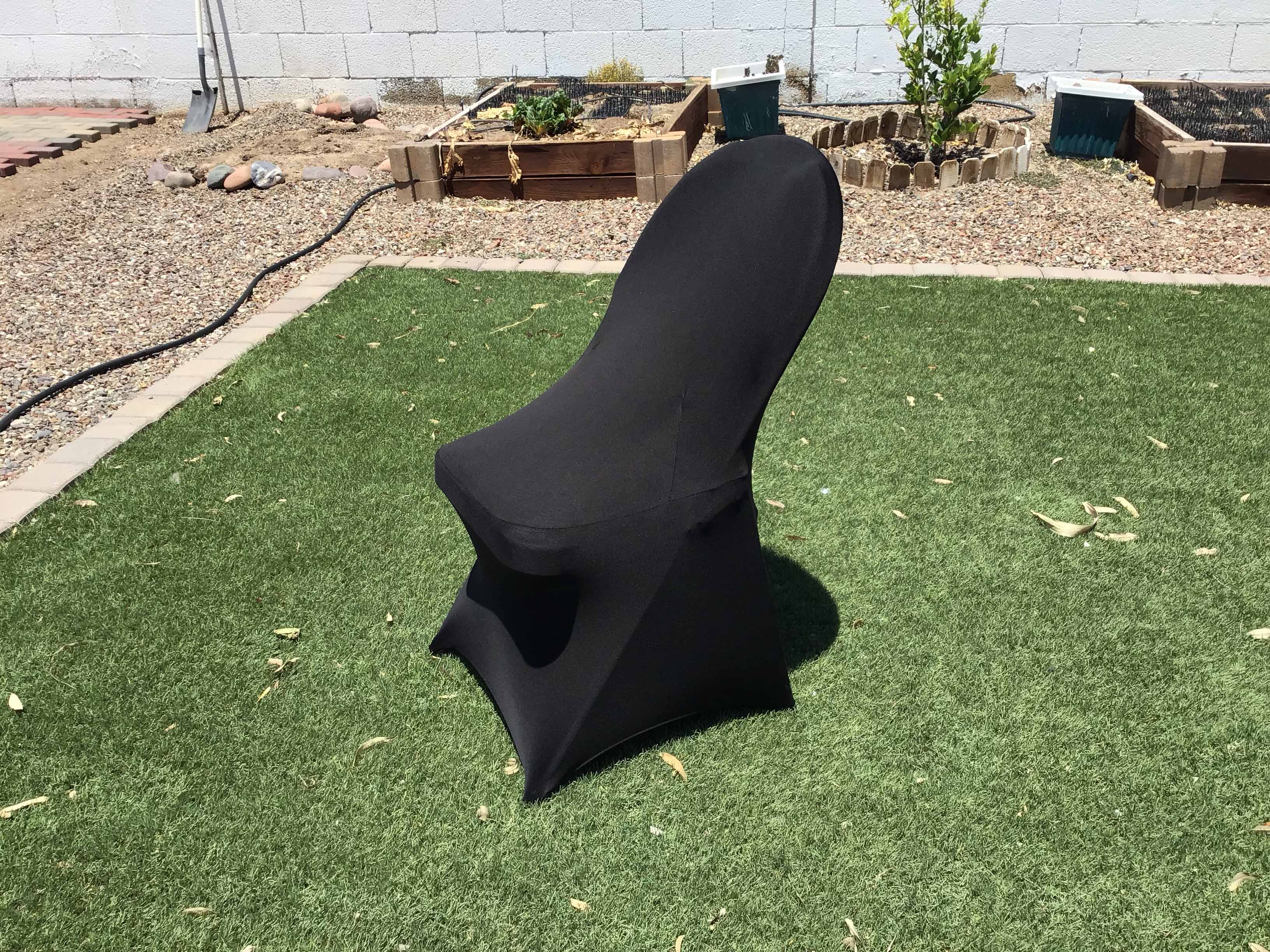 spandex stretch-fitted slip-on chair covers (black)