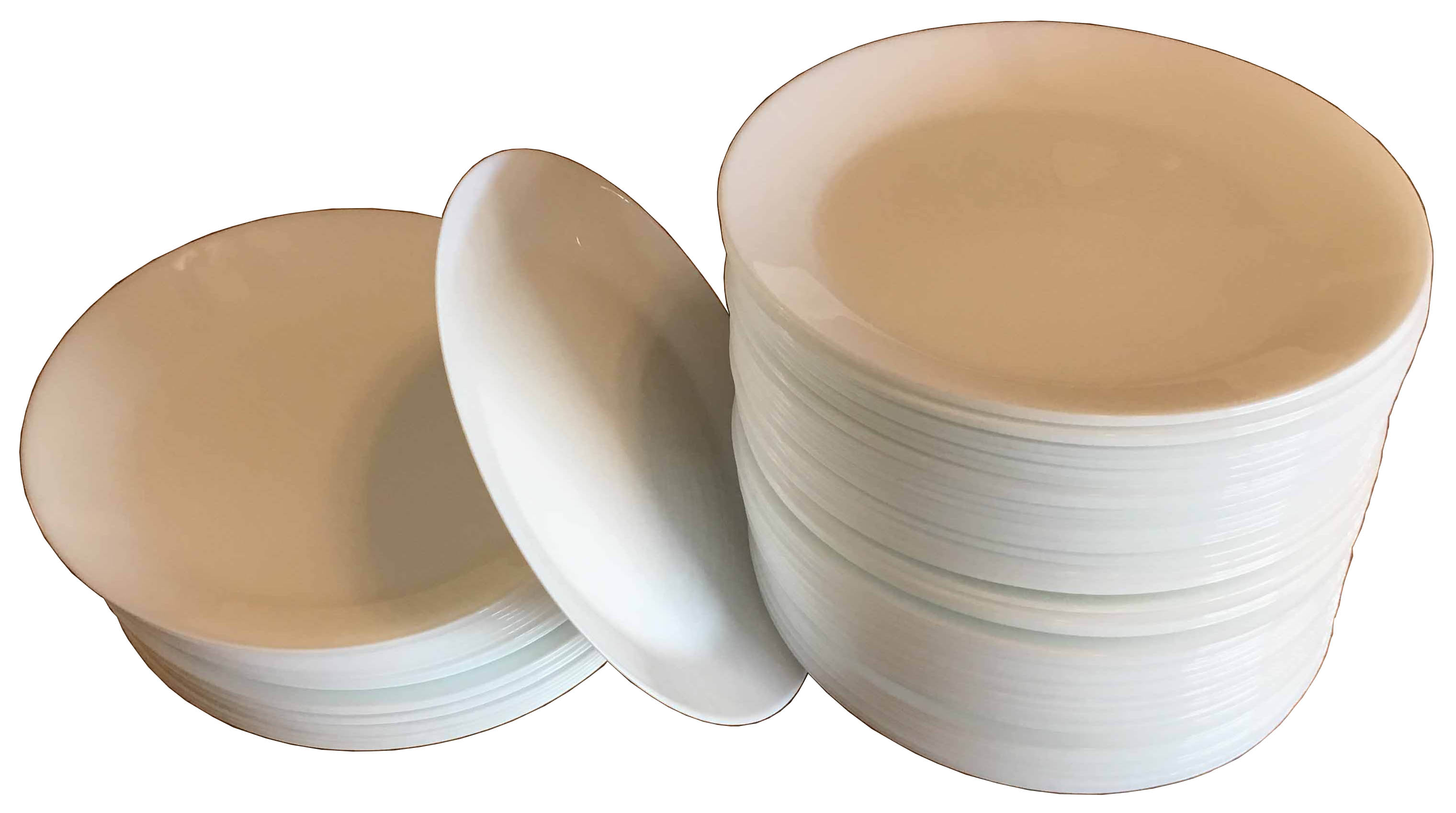 dinner plates - glass (white, Oftast) - 10