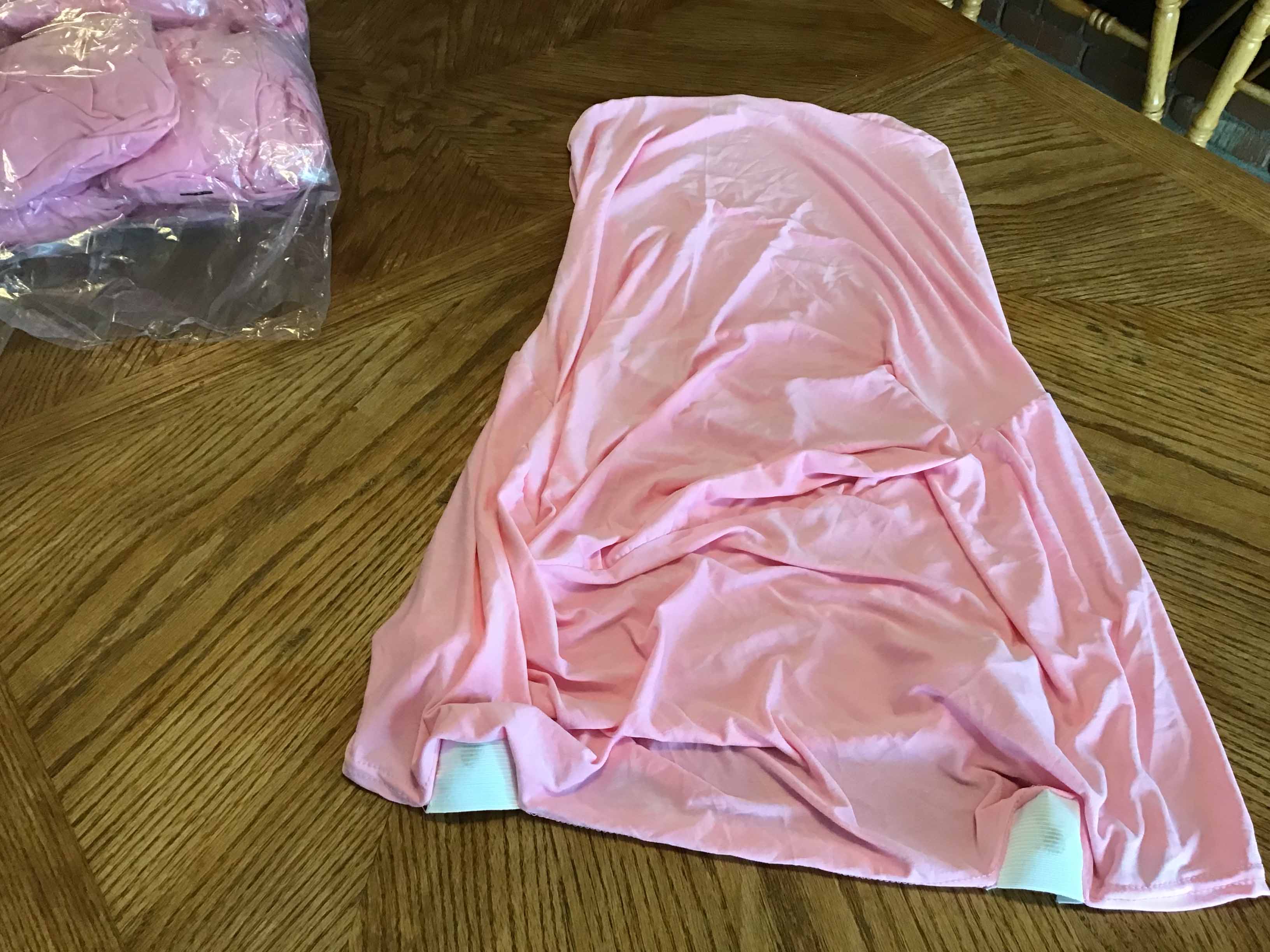 spandex stretch-fitted slip-on chair covers (pink)