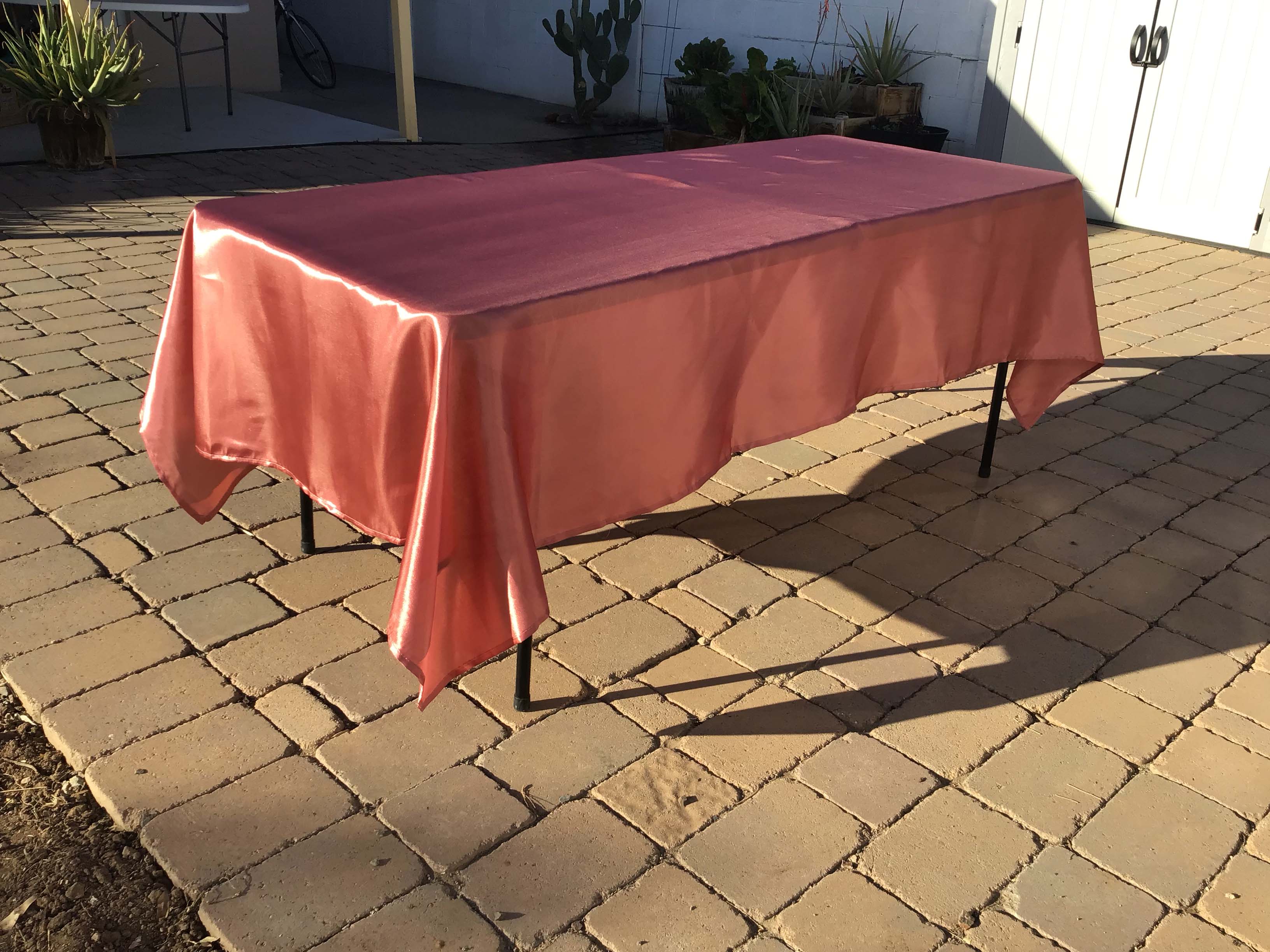 rectangle tablecloths (cinnamon rose, smooth satin) - 60 x 102