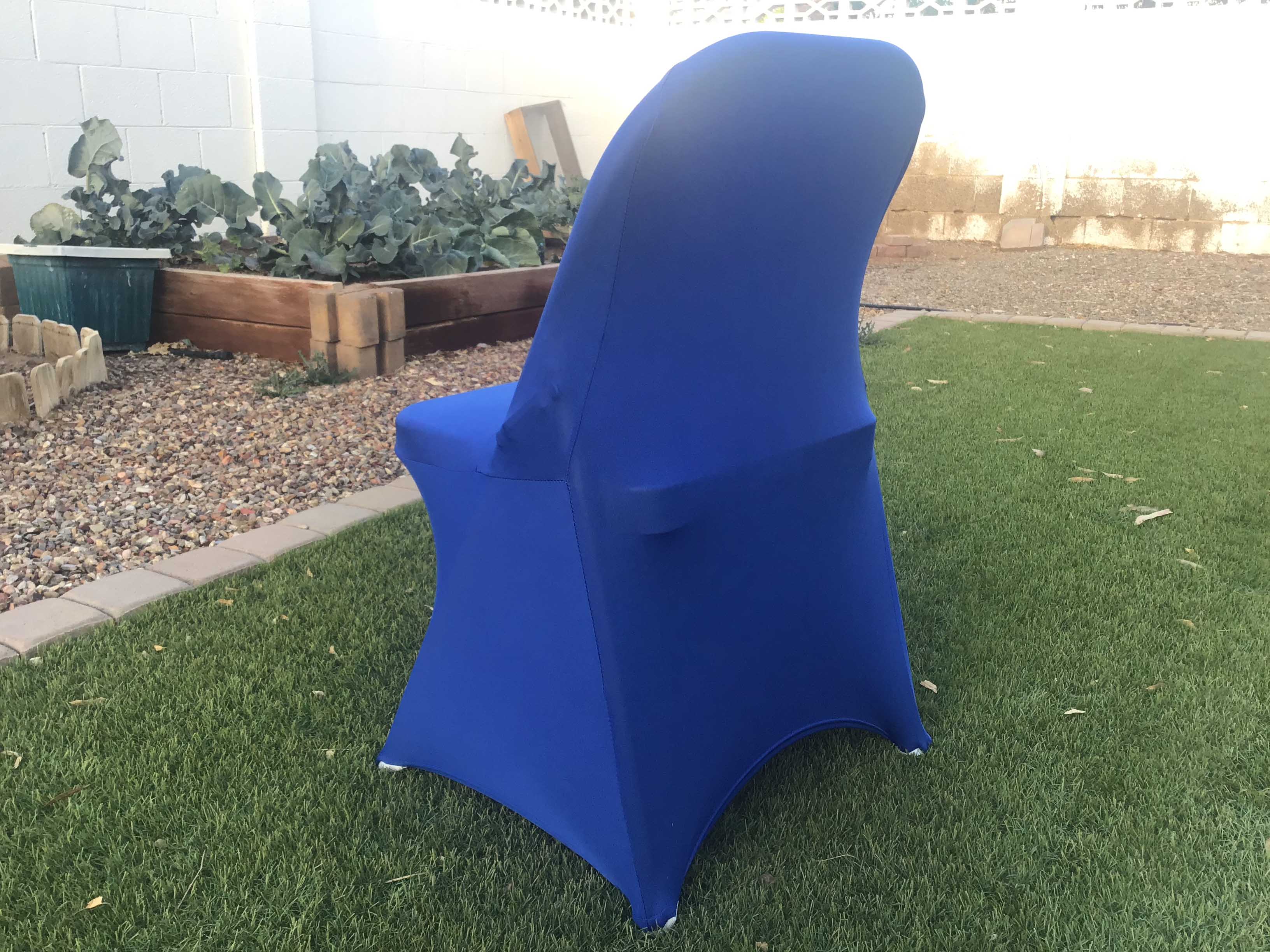 spandex stretch-fitted slip-on chair covers (royal blue)
