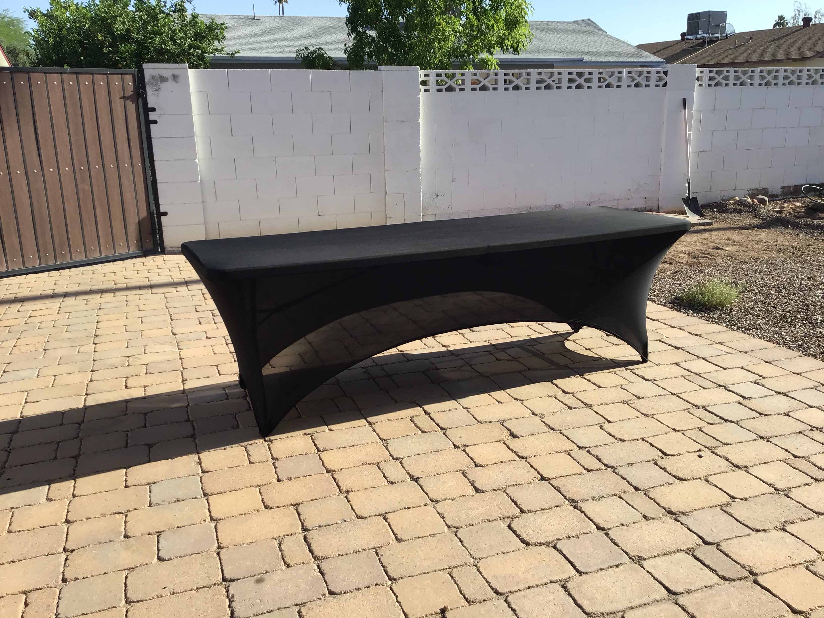 stretch spandex rectangle tablecloths (black) - 96x30, for 8-ft. table