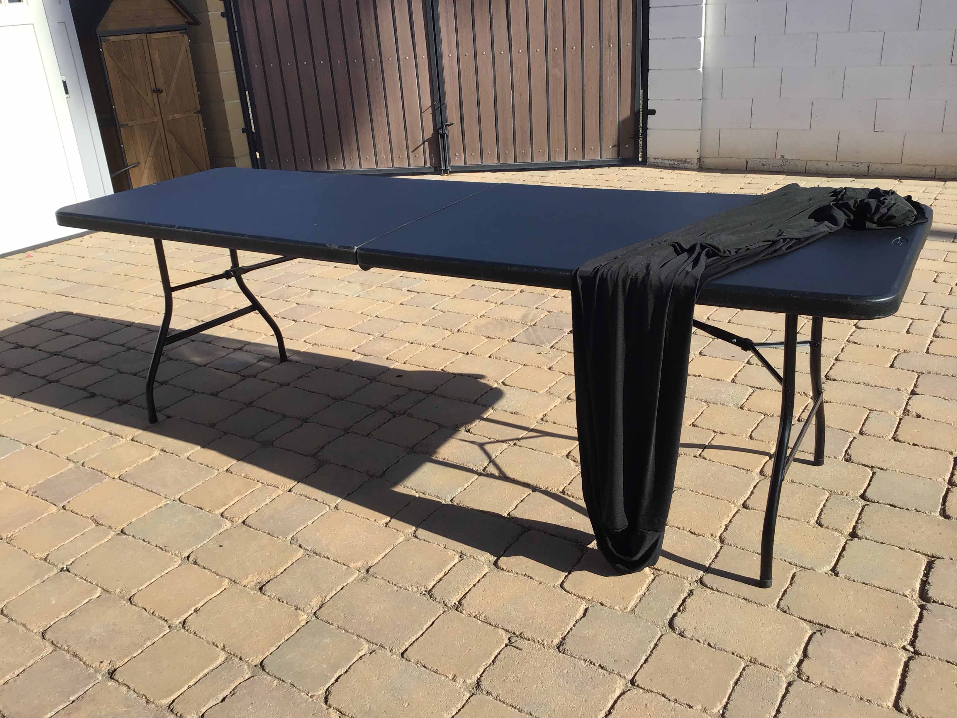 stretch spandex rectangle tablecloths (black) - 96x30, for 8-ft. table