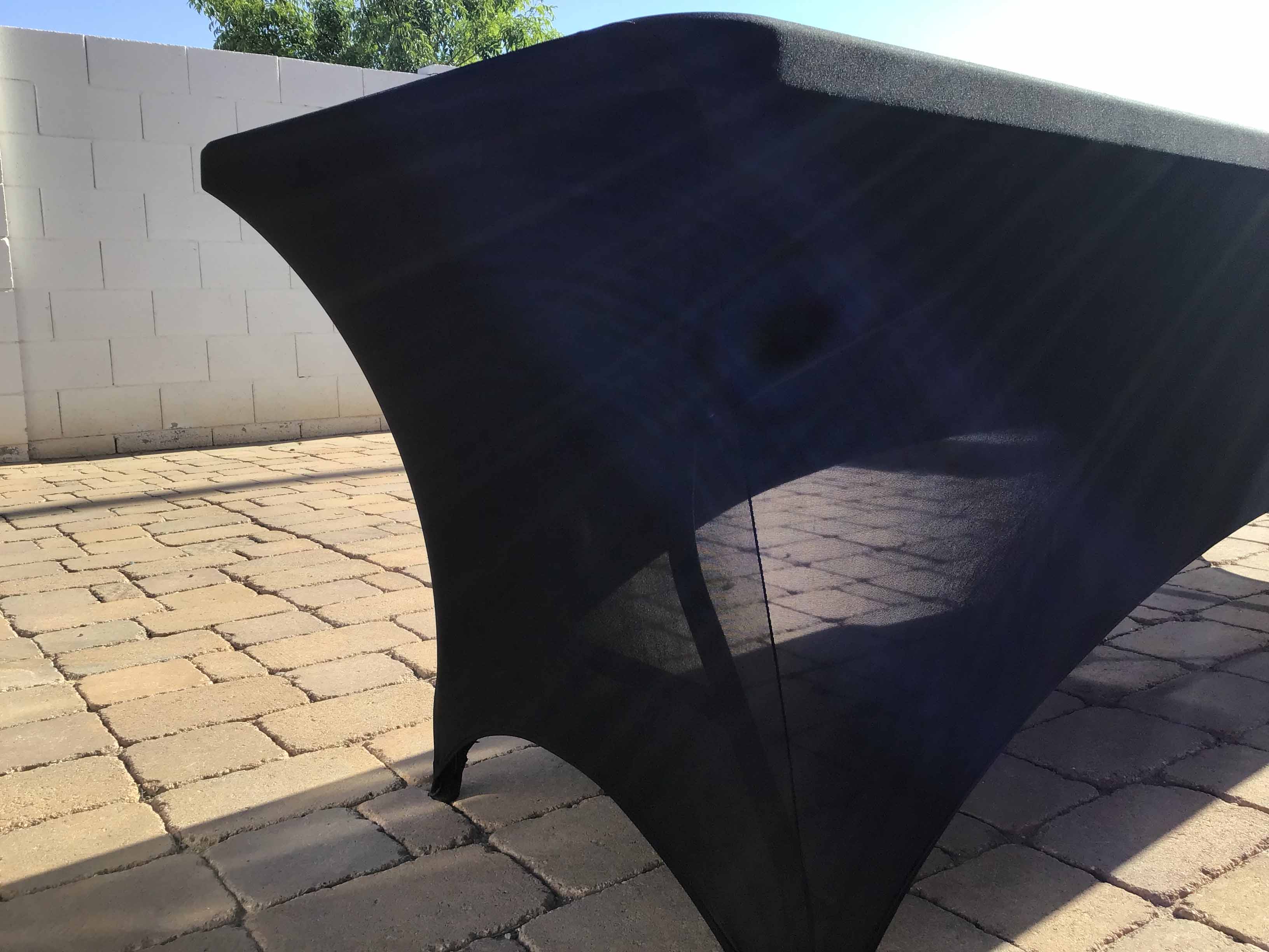 stretch spandex rectangle tablecloths (black) - 96x30, for 8-ft. table