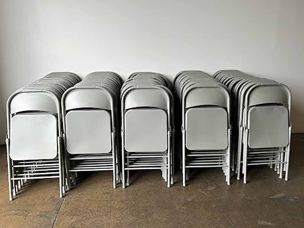 folding chairs (steel, gray)