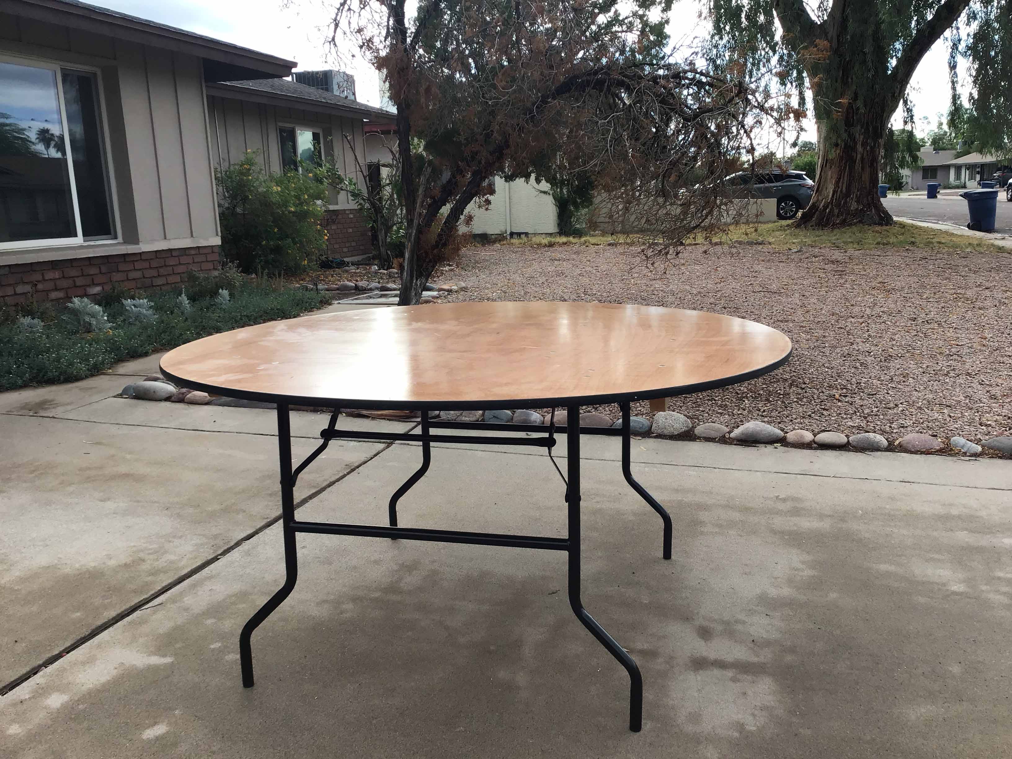 5 foot round tables (wood top)