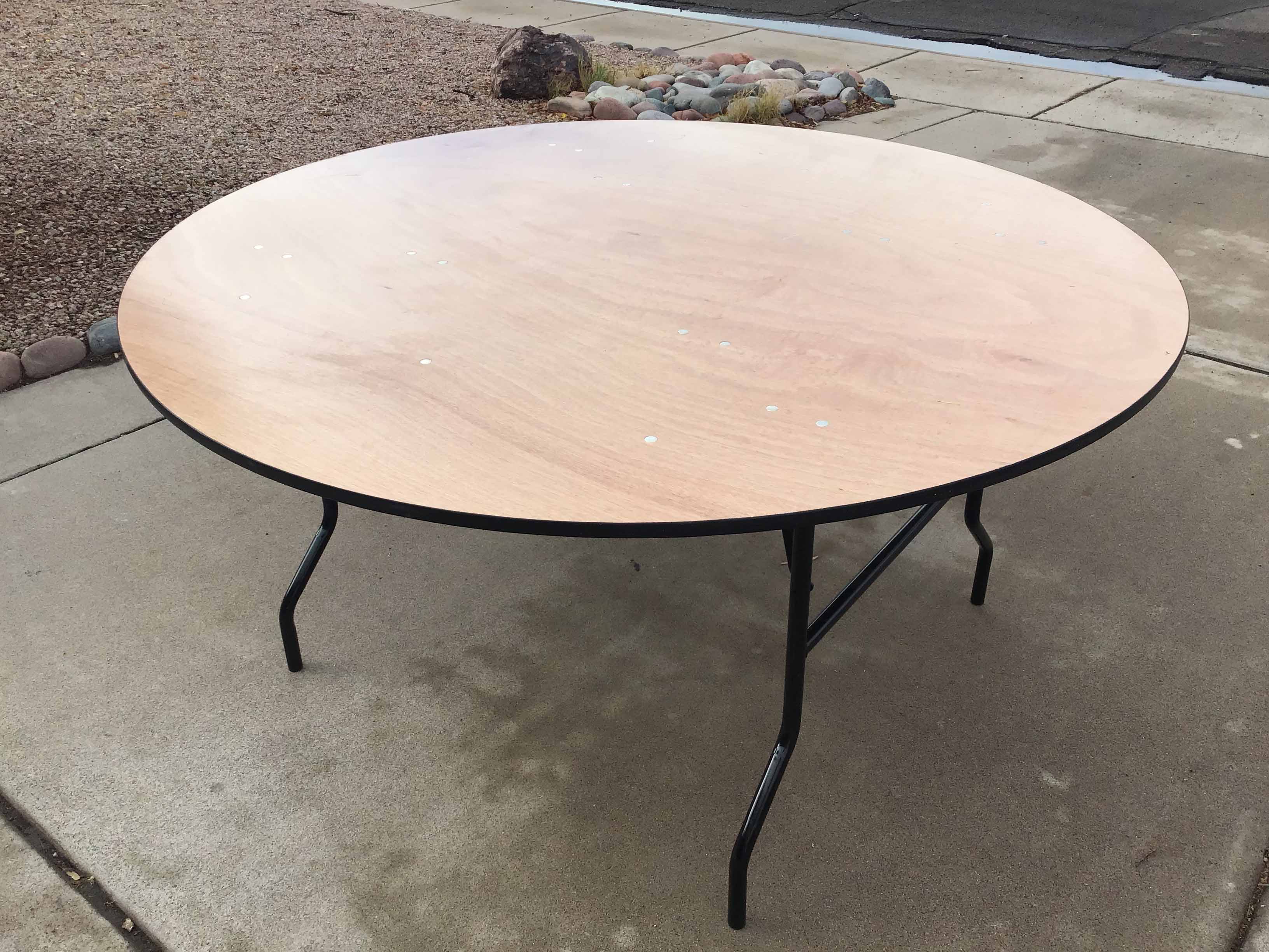 5 foot round tables (wood top)