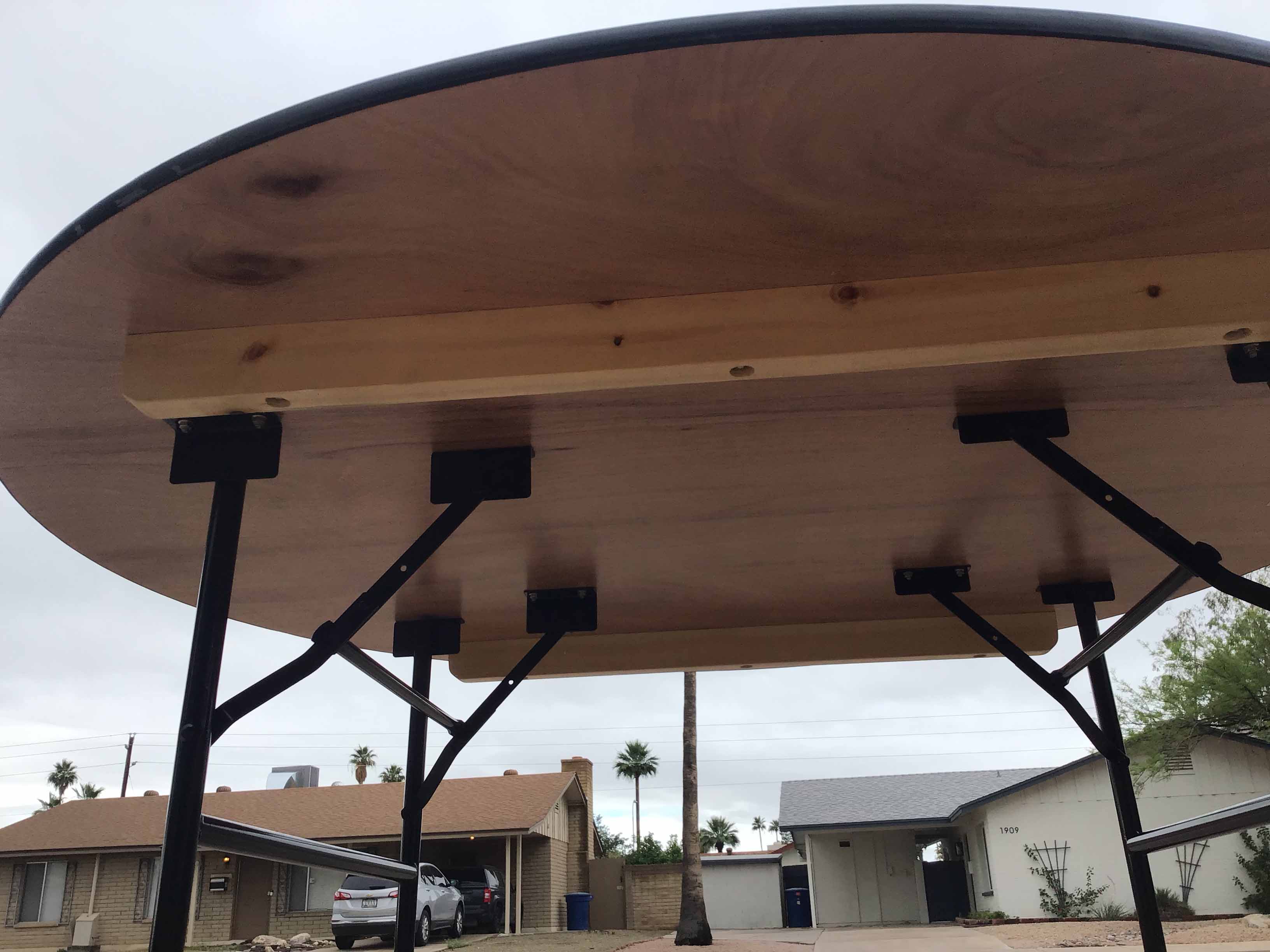 5 foot round tables (wood top)