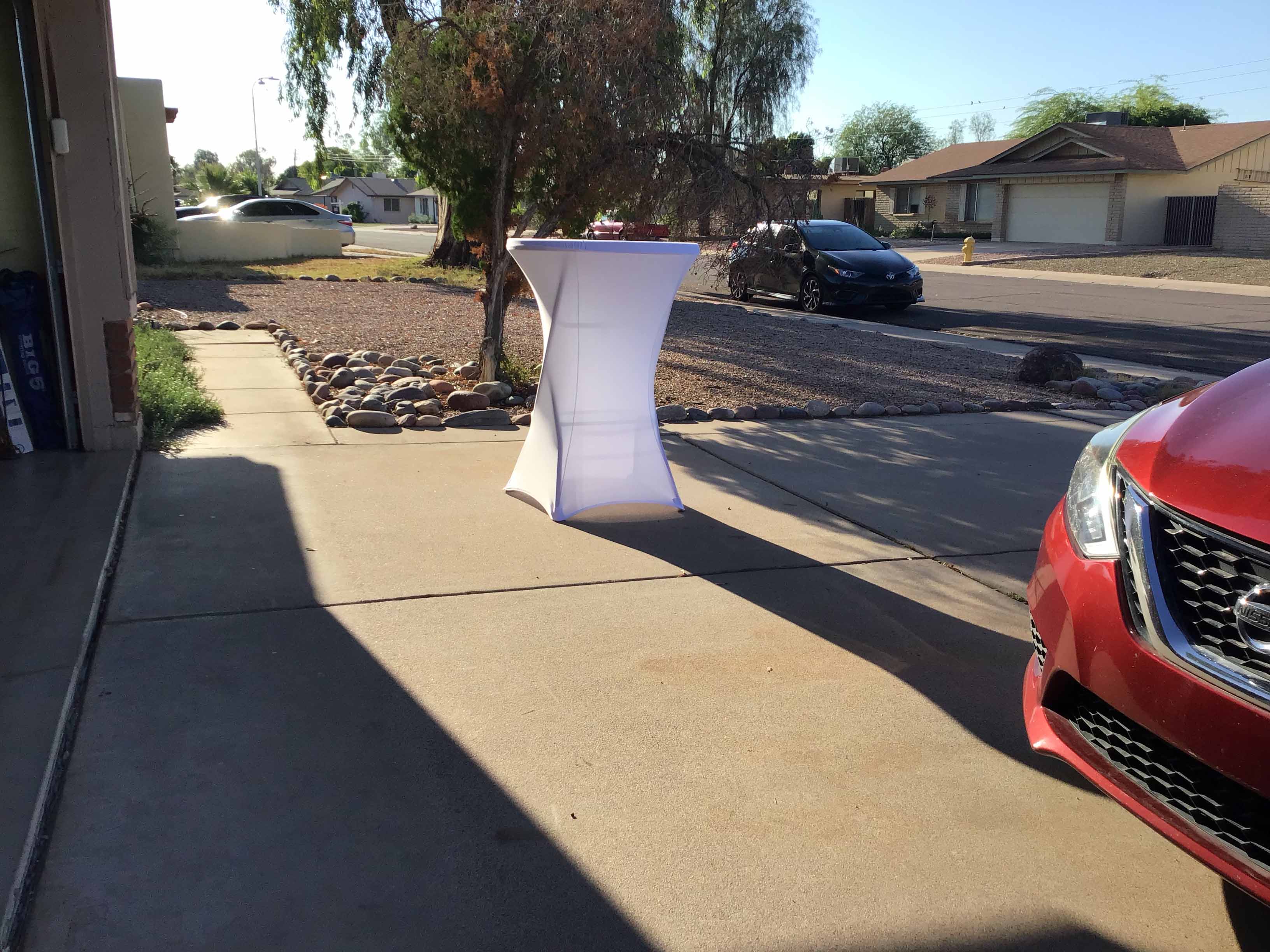 spandex cocktail table covers (white)