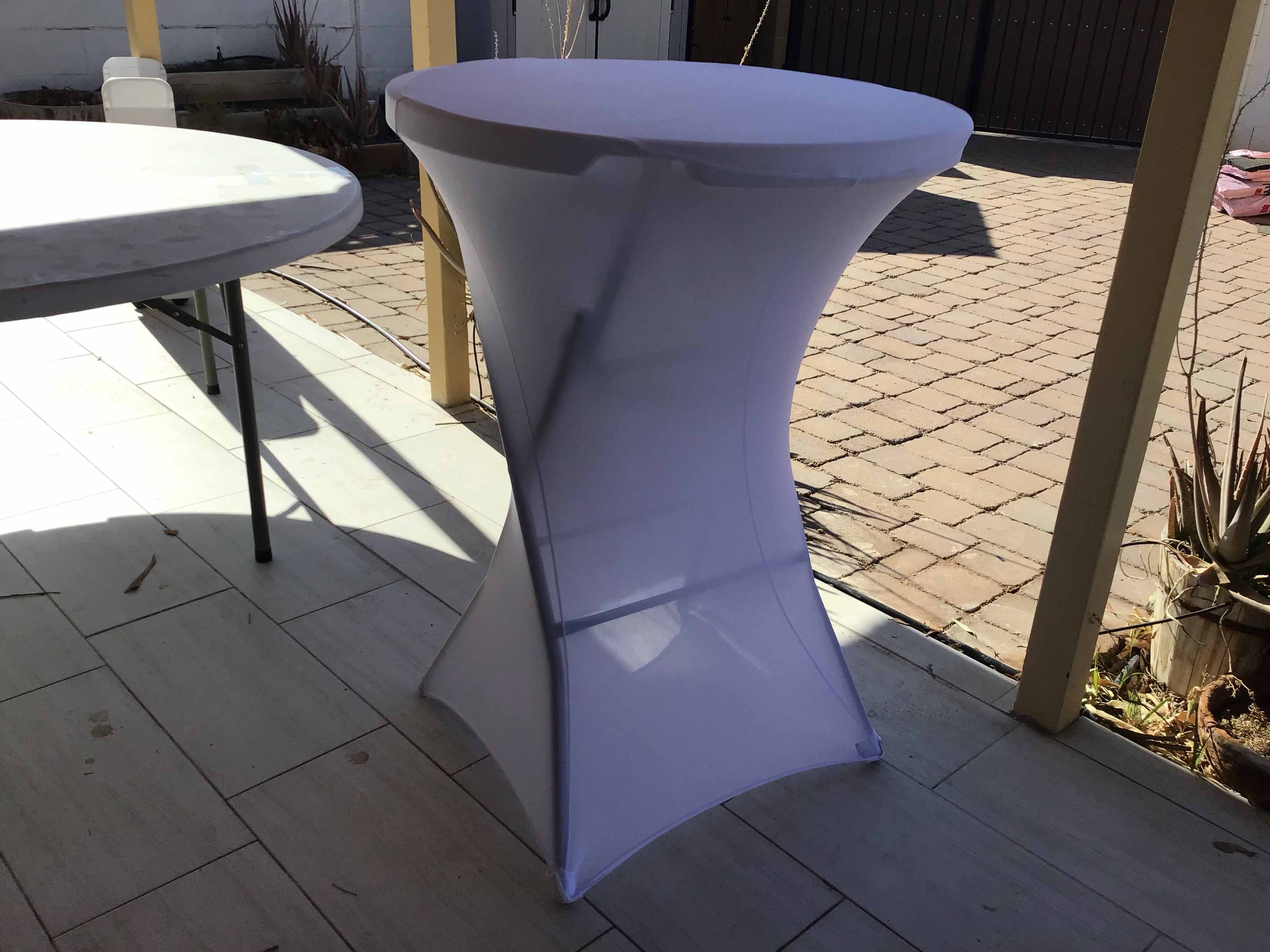 spandex cocktail table covers (white)