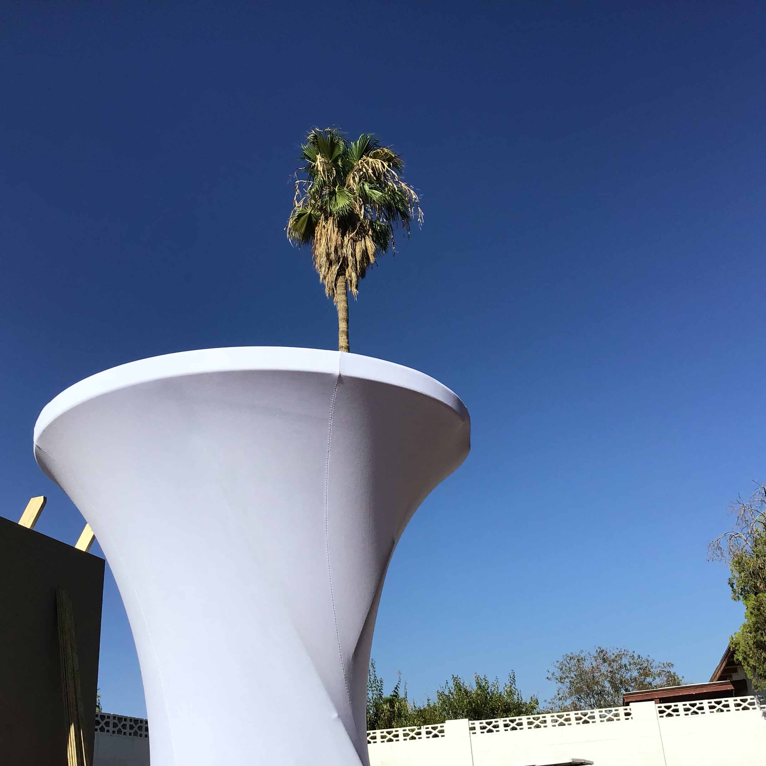 spandex cocktail table covers (white)