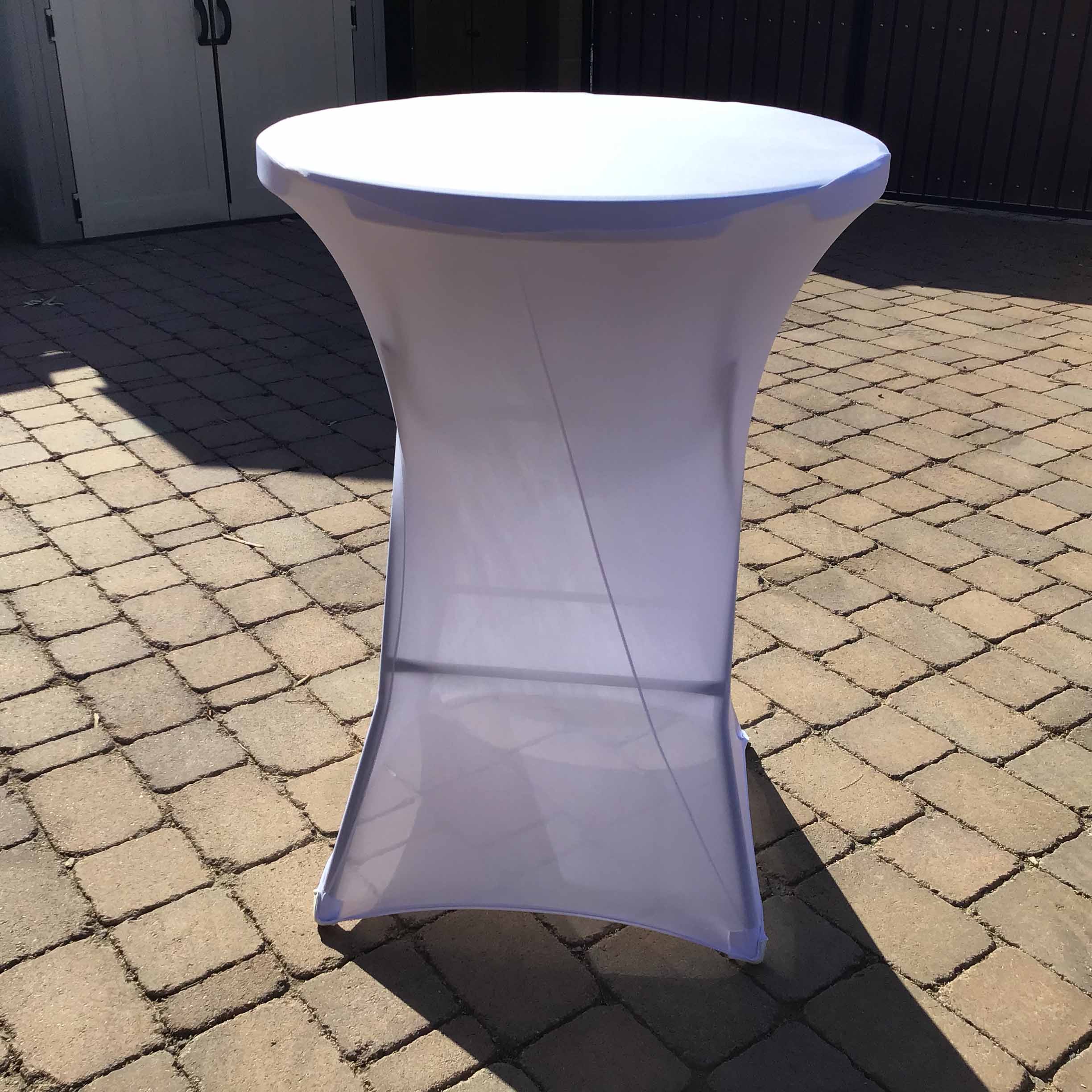 spandex cocktail table covers (white)