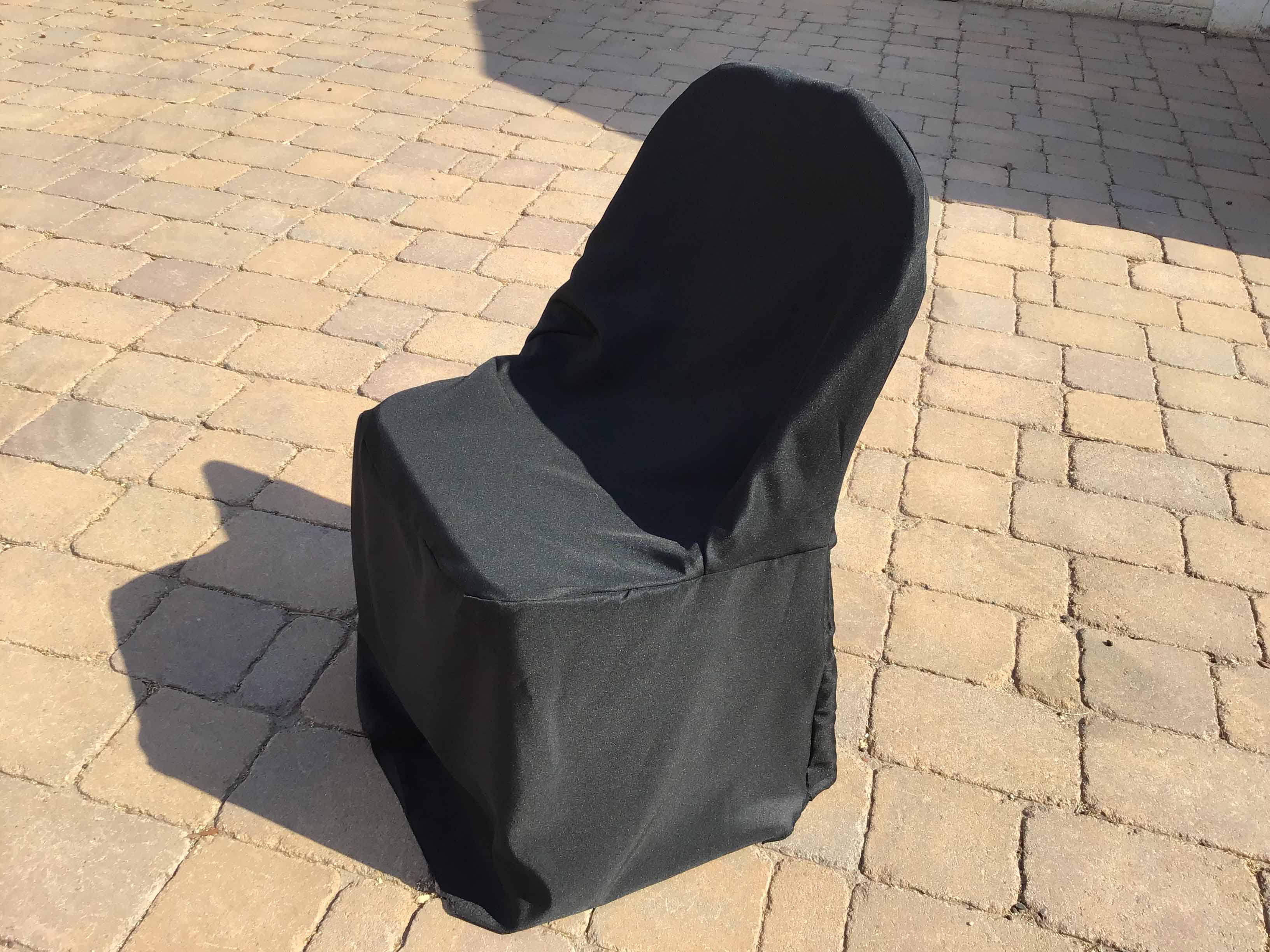 slip-on folding chair covers (polyester, black)