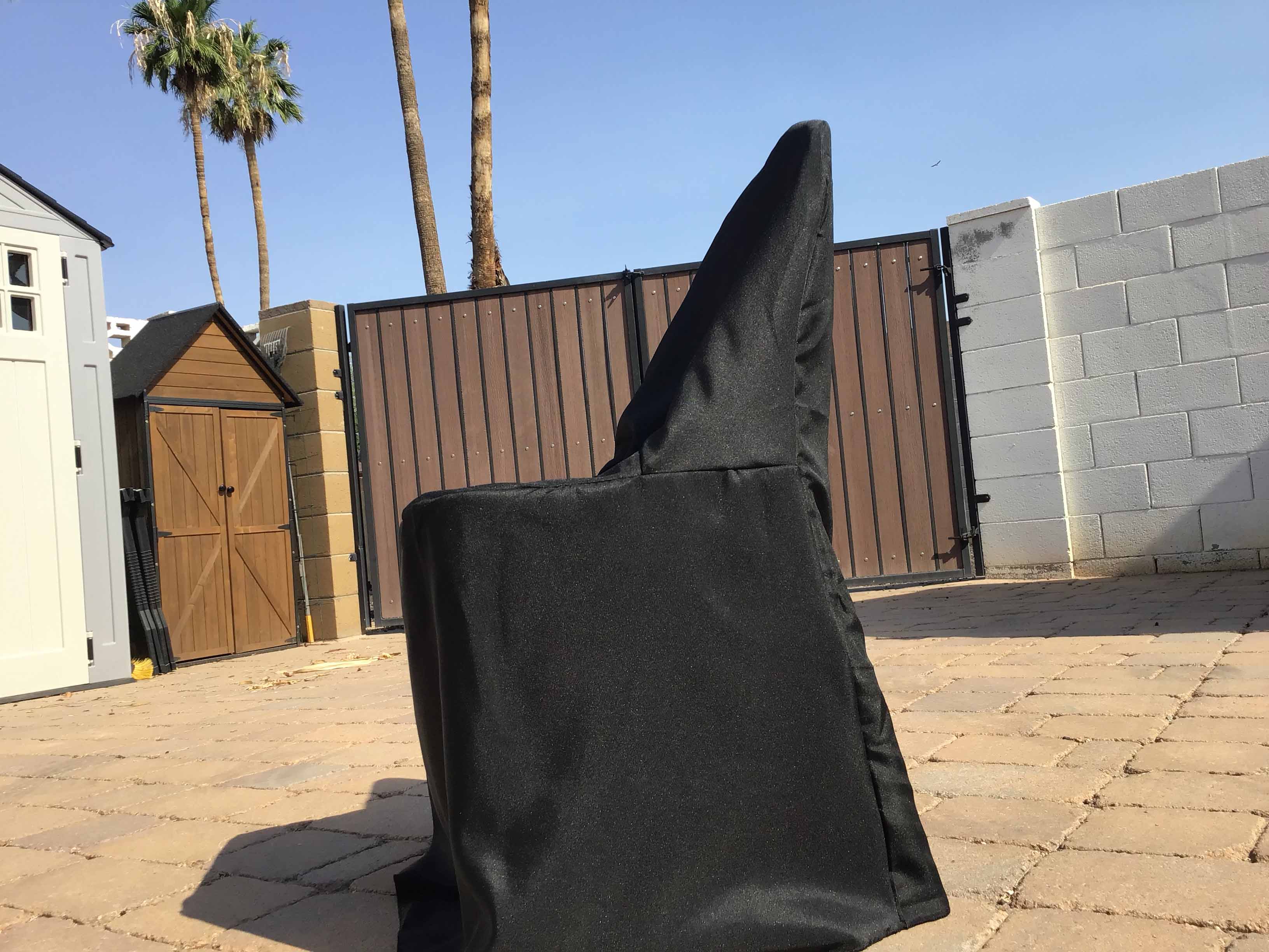 slip-on folding chair covers (polyester, black)