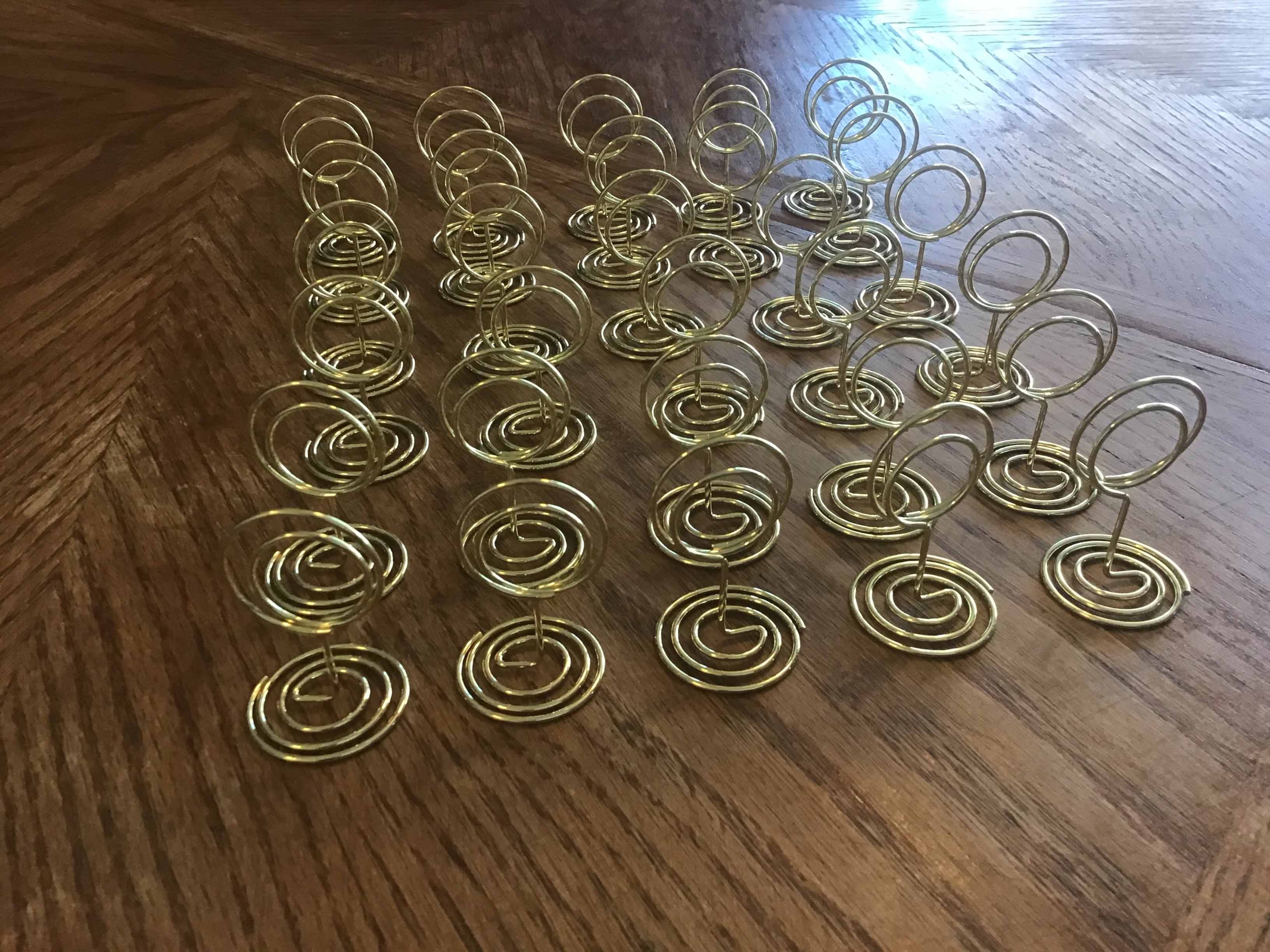 table top card/sign holders (gold metal)