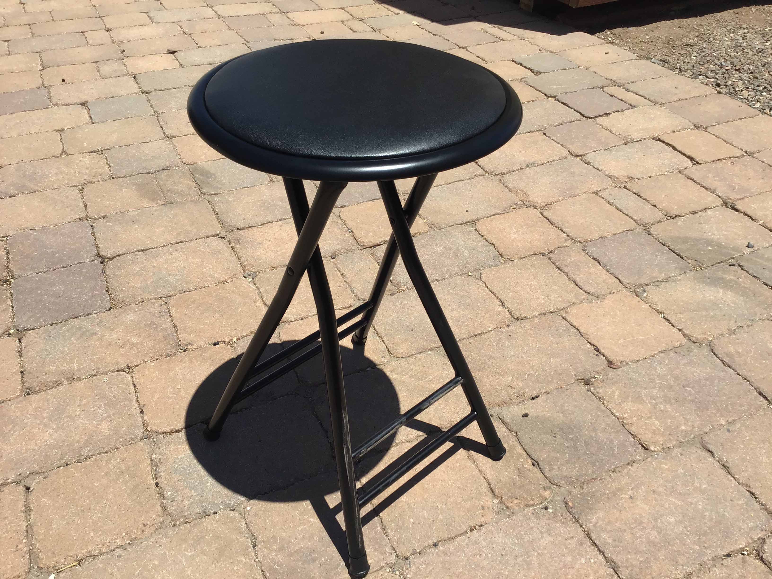 folding bar stools (black, padded) - 24 high