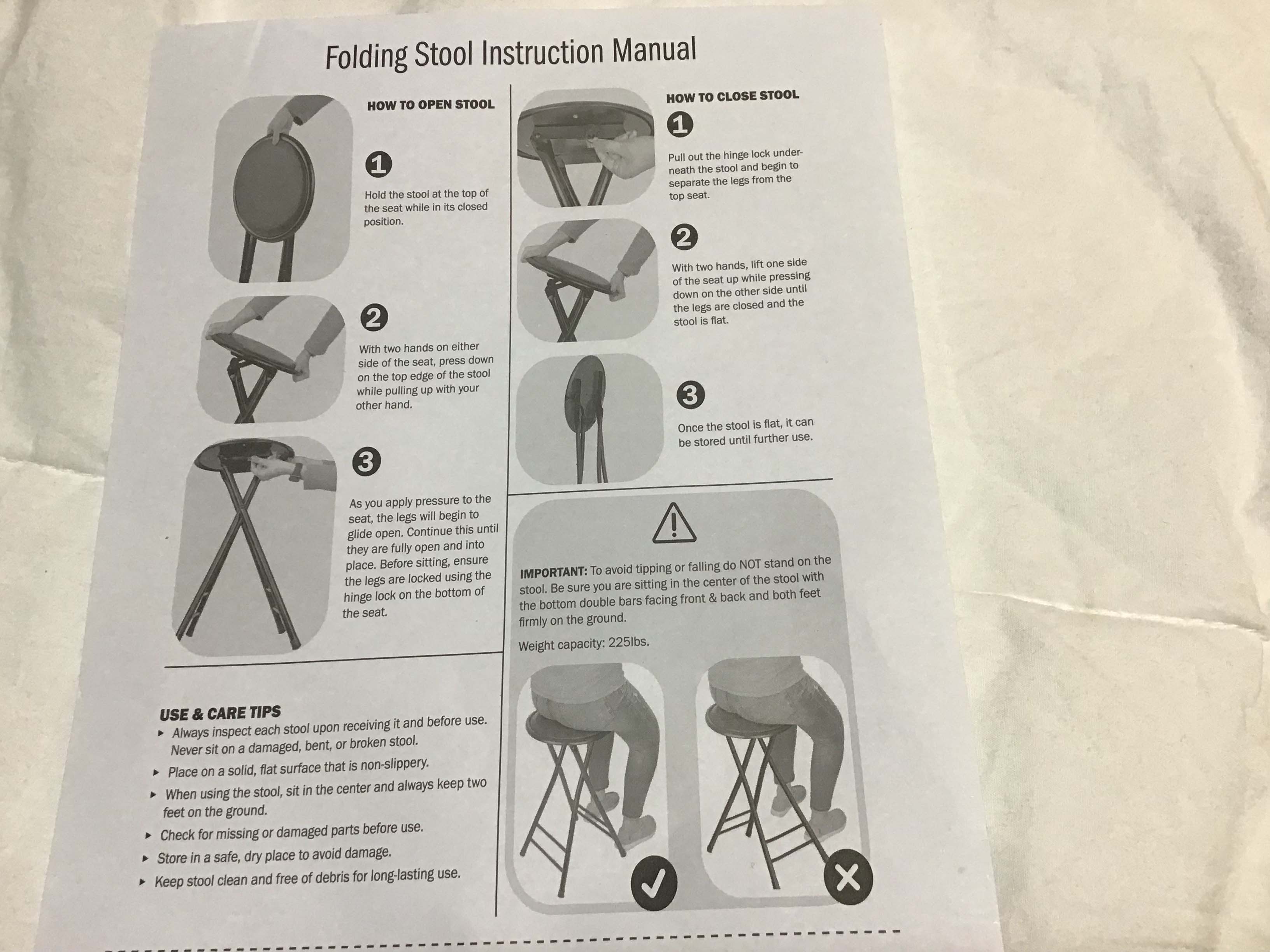 folding bar stools (black, padded) - 24 high