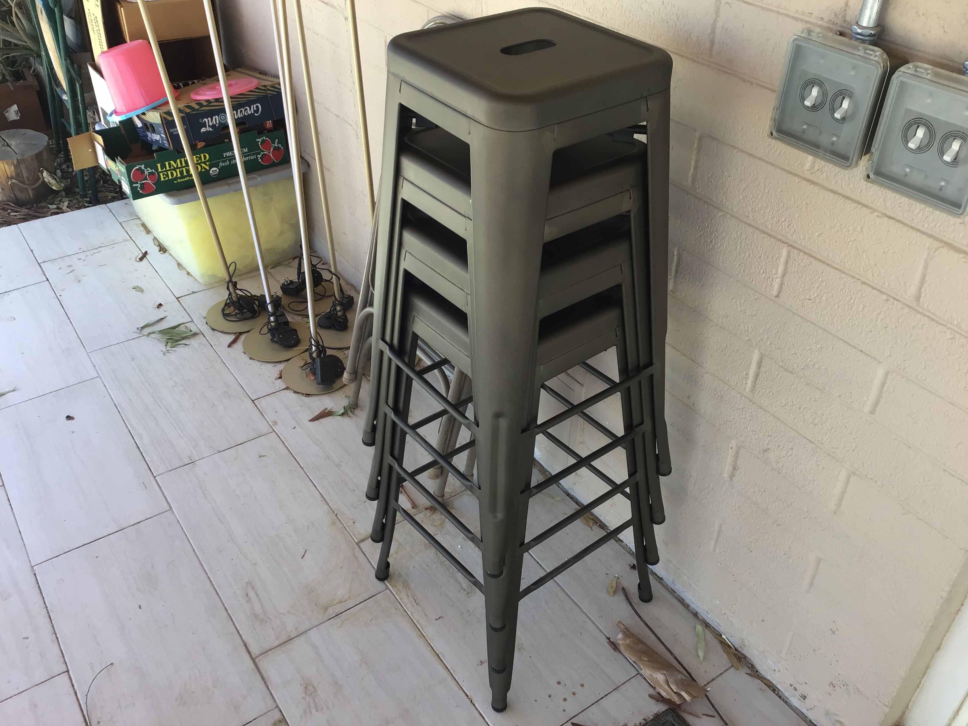 bar stools (steel, dark gray/graphite) - 30 high