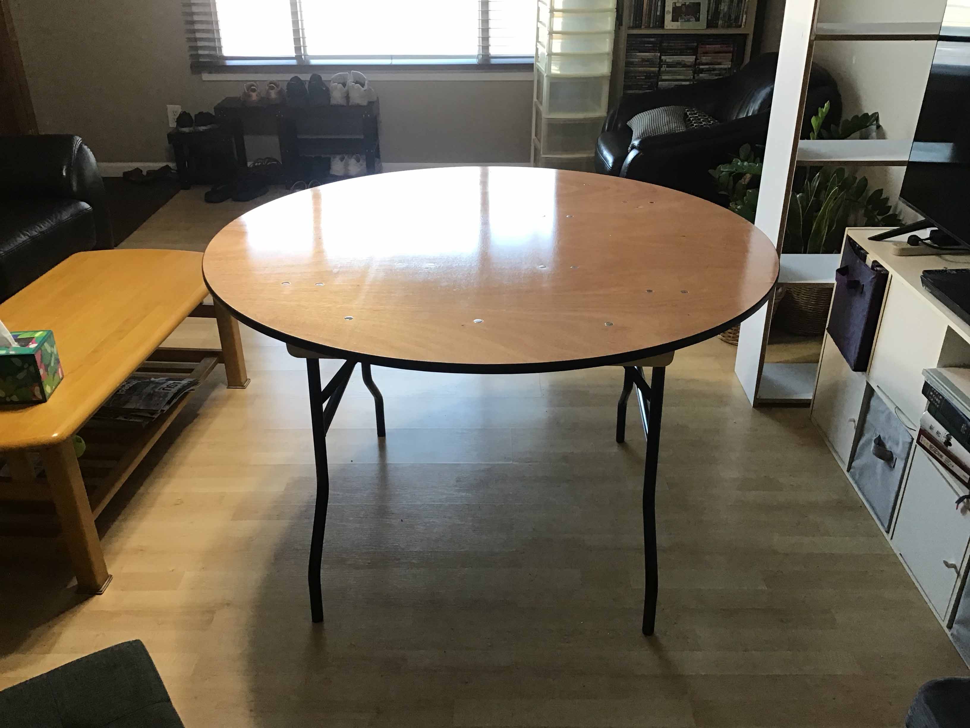 4 foot round tables (wood top)