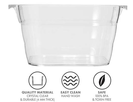 square party tub / drink and ice bucket (transparent)