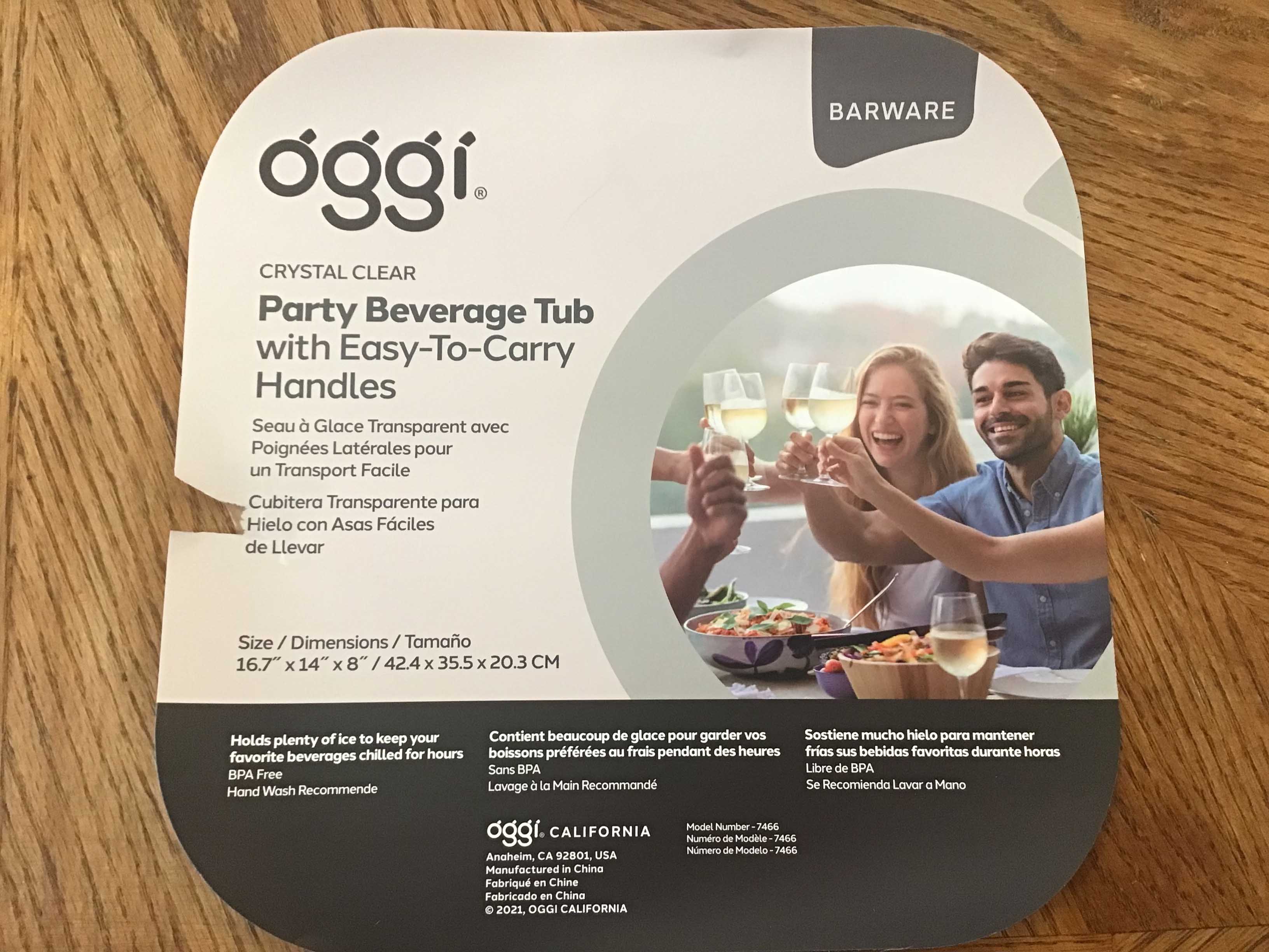 square party tub / drink and ice bucket (transparent)