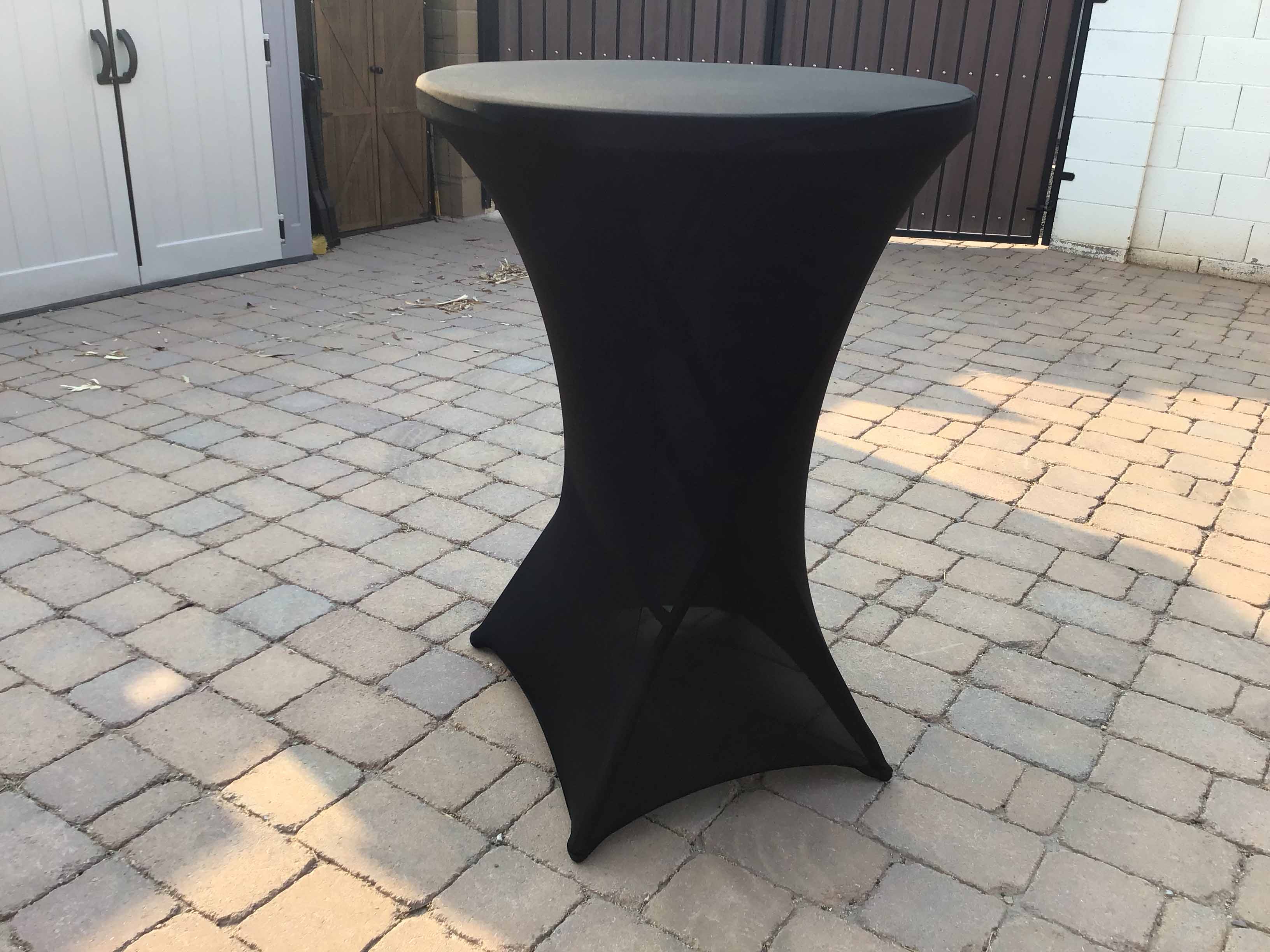 spandex cocktail table covers (black)