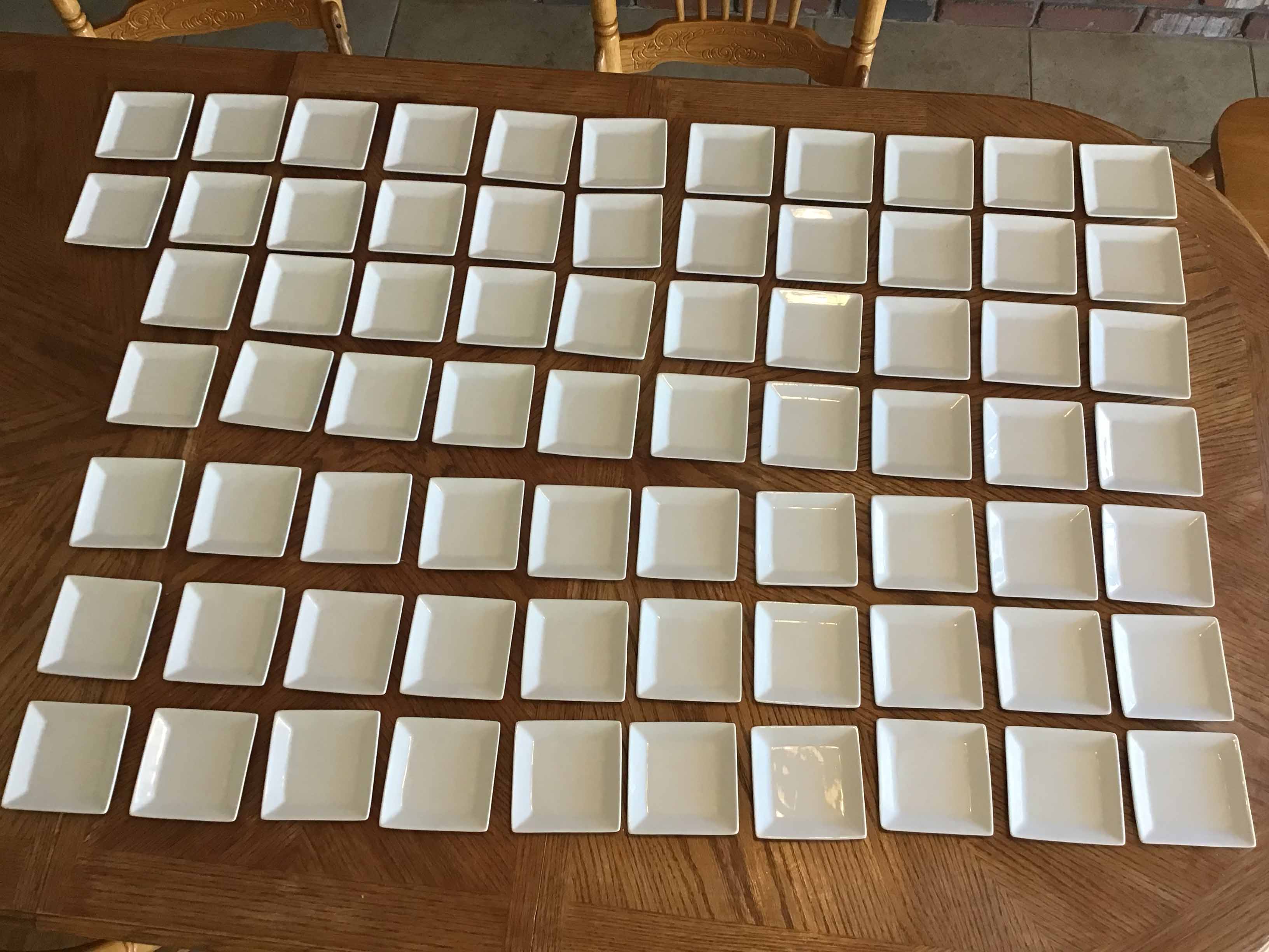 appetizer plates - porcelain (Acopa, bright white) - 4 square