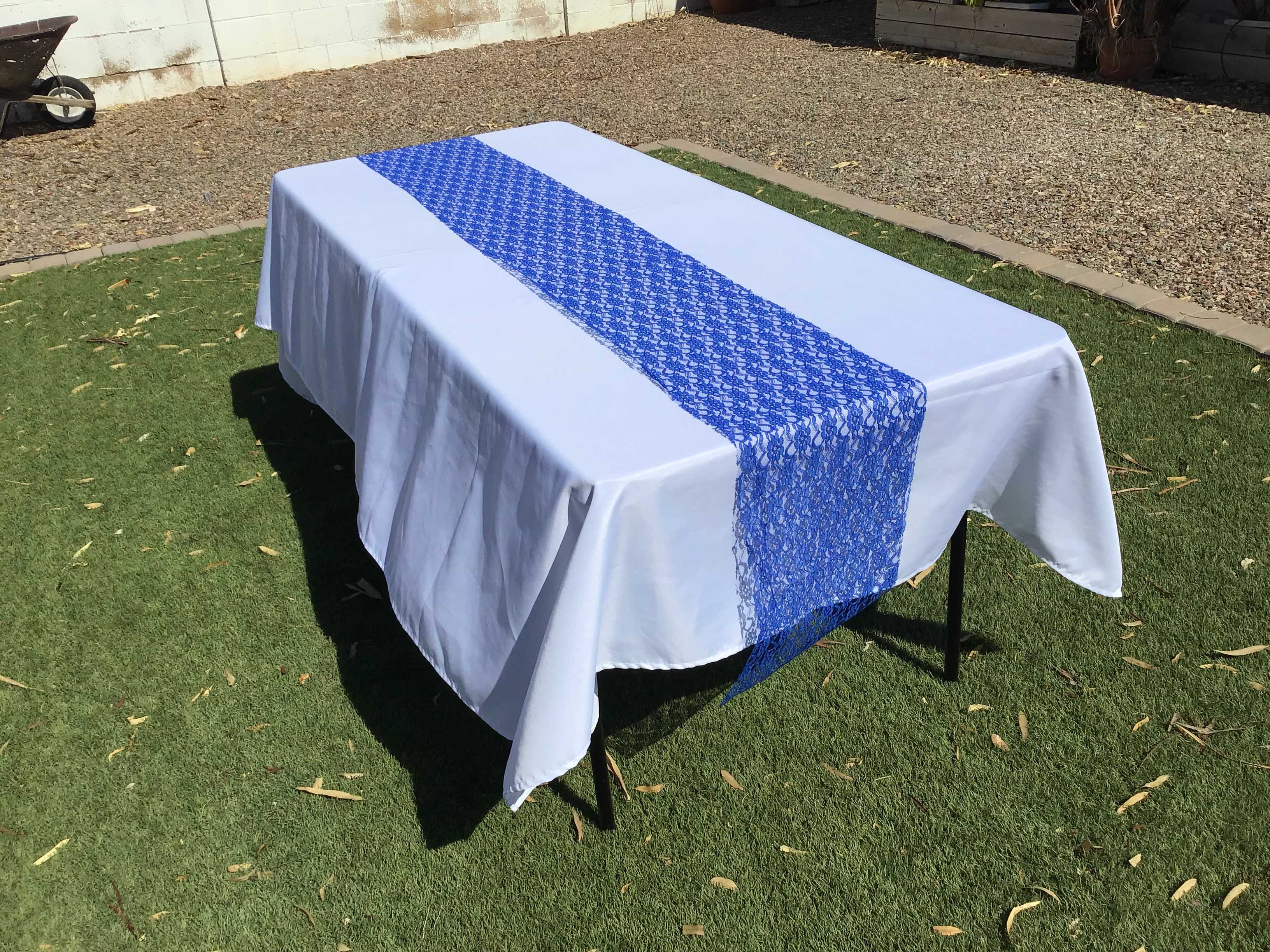 table runners (lace, royal blue) - 12 x 108