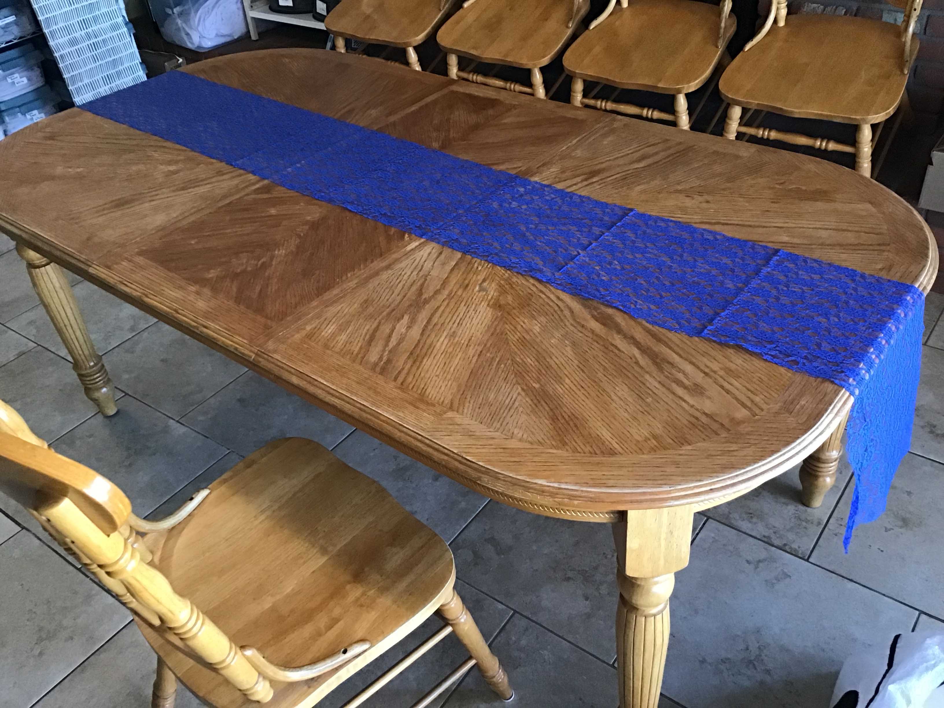 table runners (lace, royal blue) - 12 x 108