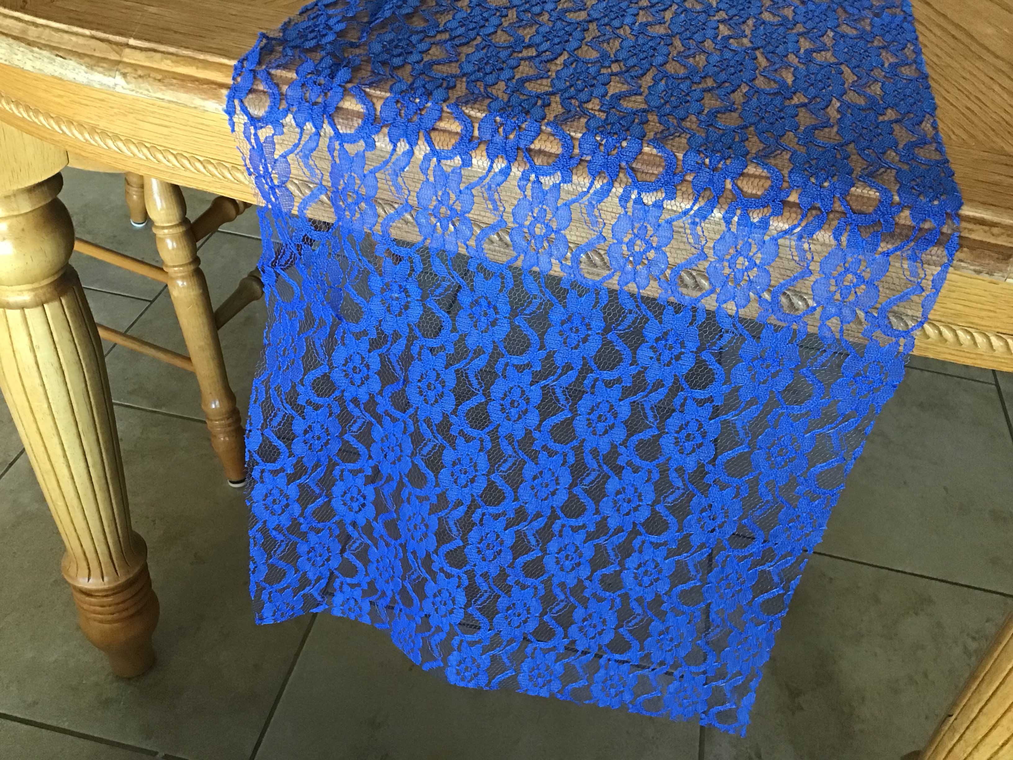 table runners (lace, royal blue) - 12 x 108