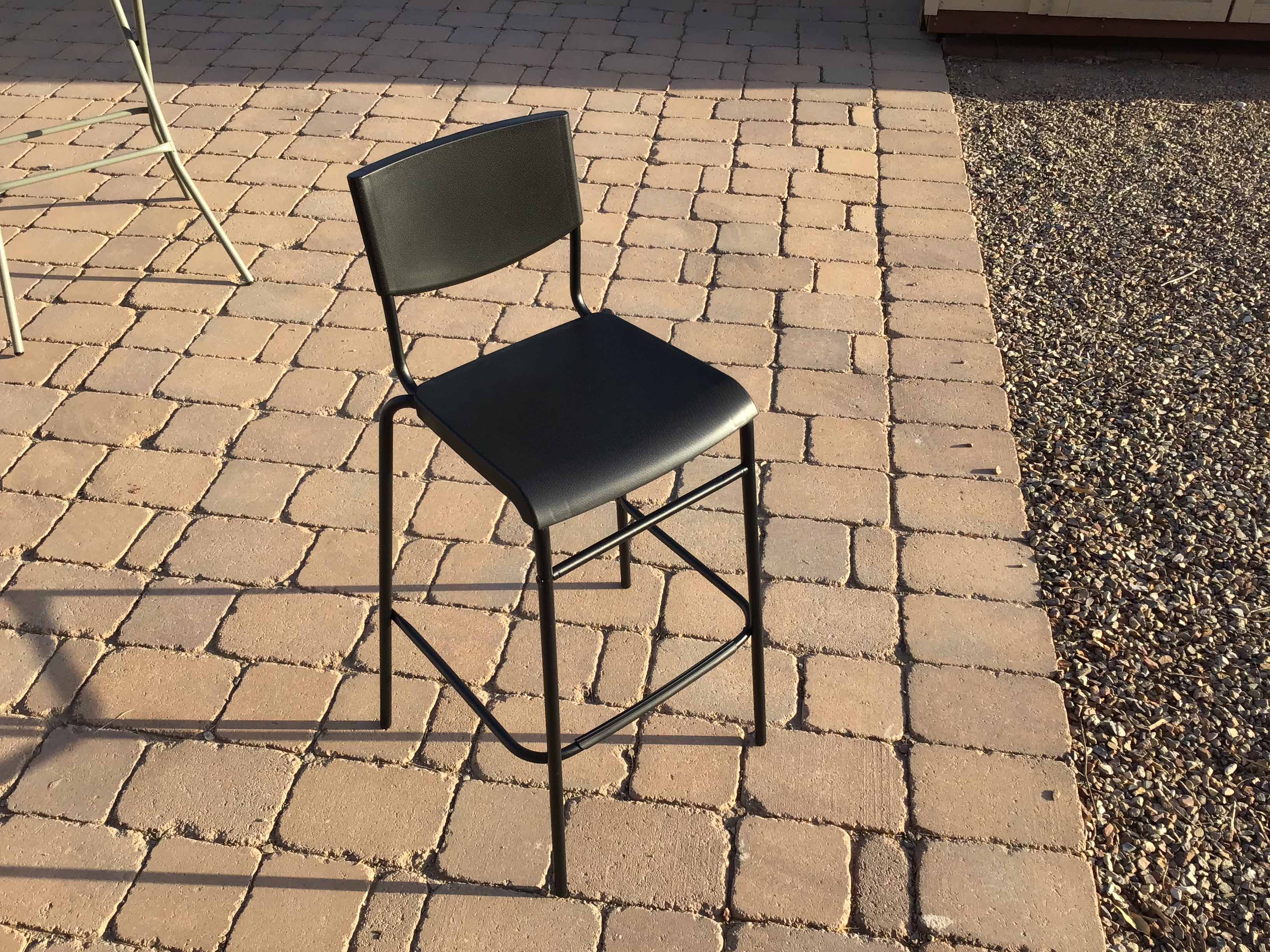 bar stools (steel/plastic, black, with backrest) - 30 seat height