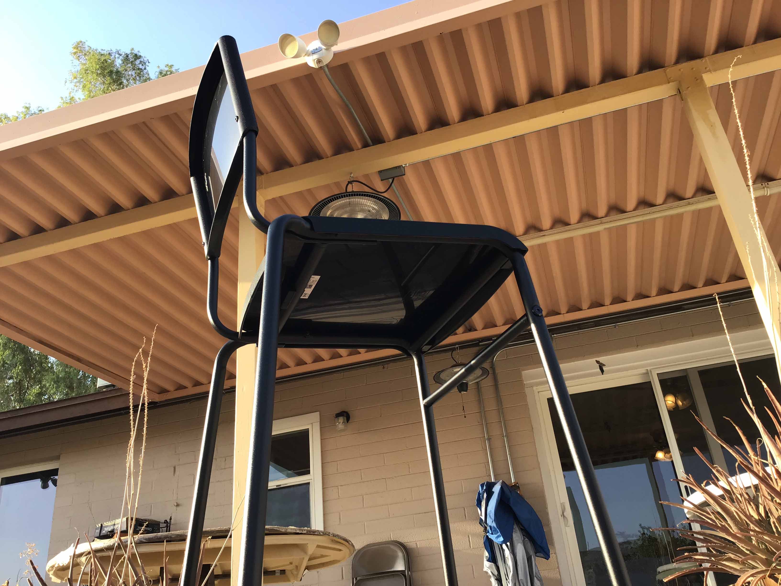 bar stools (steel/plastic, black, with backrest) - 30 seat height