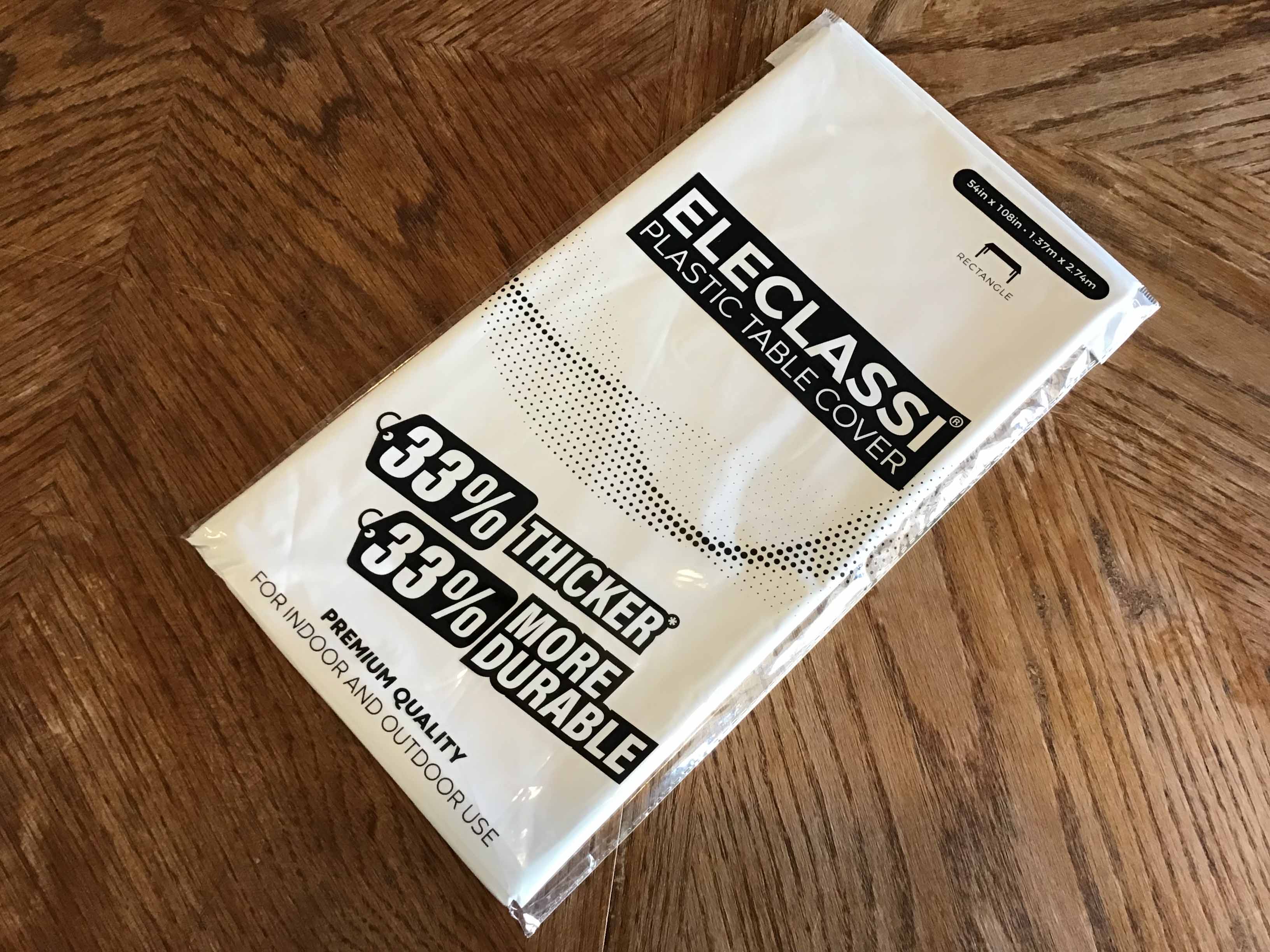 rectangle tablecloth (white, plastic, disposable) - 54 x 108