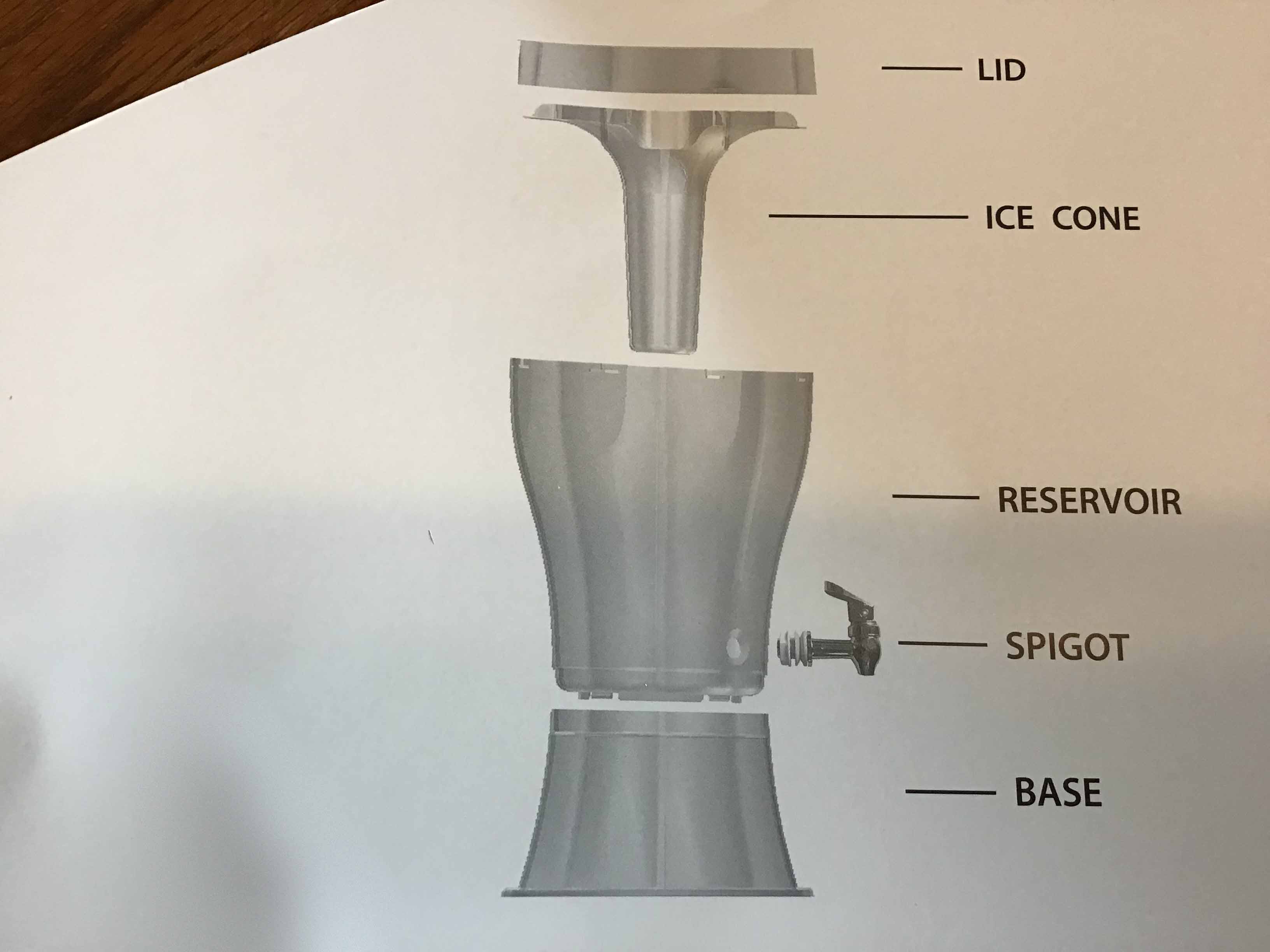 3.5 gallon Party Top Beverage Dispenser (with ice core)
